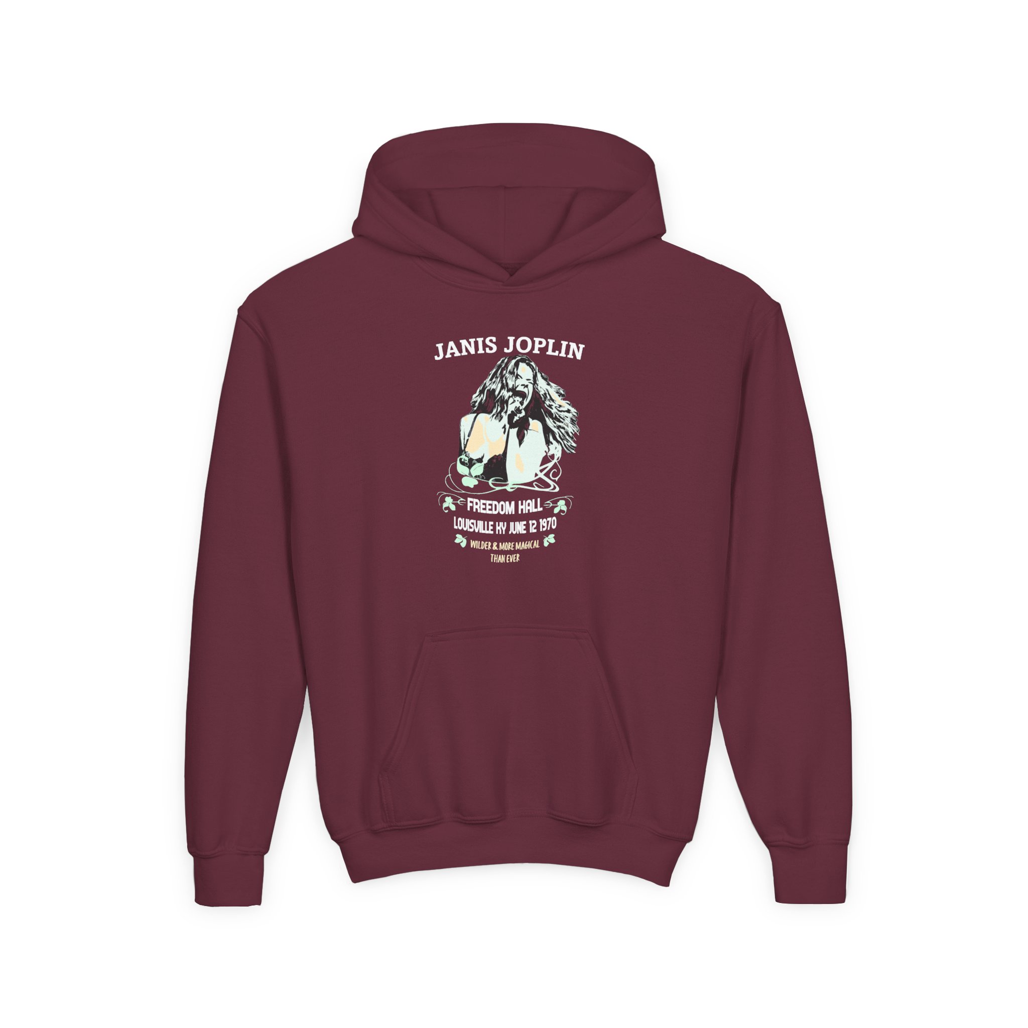 Janis Joplin Freedom Hall Youth Heavy Blend Hooded Sweatshirt - Image 3