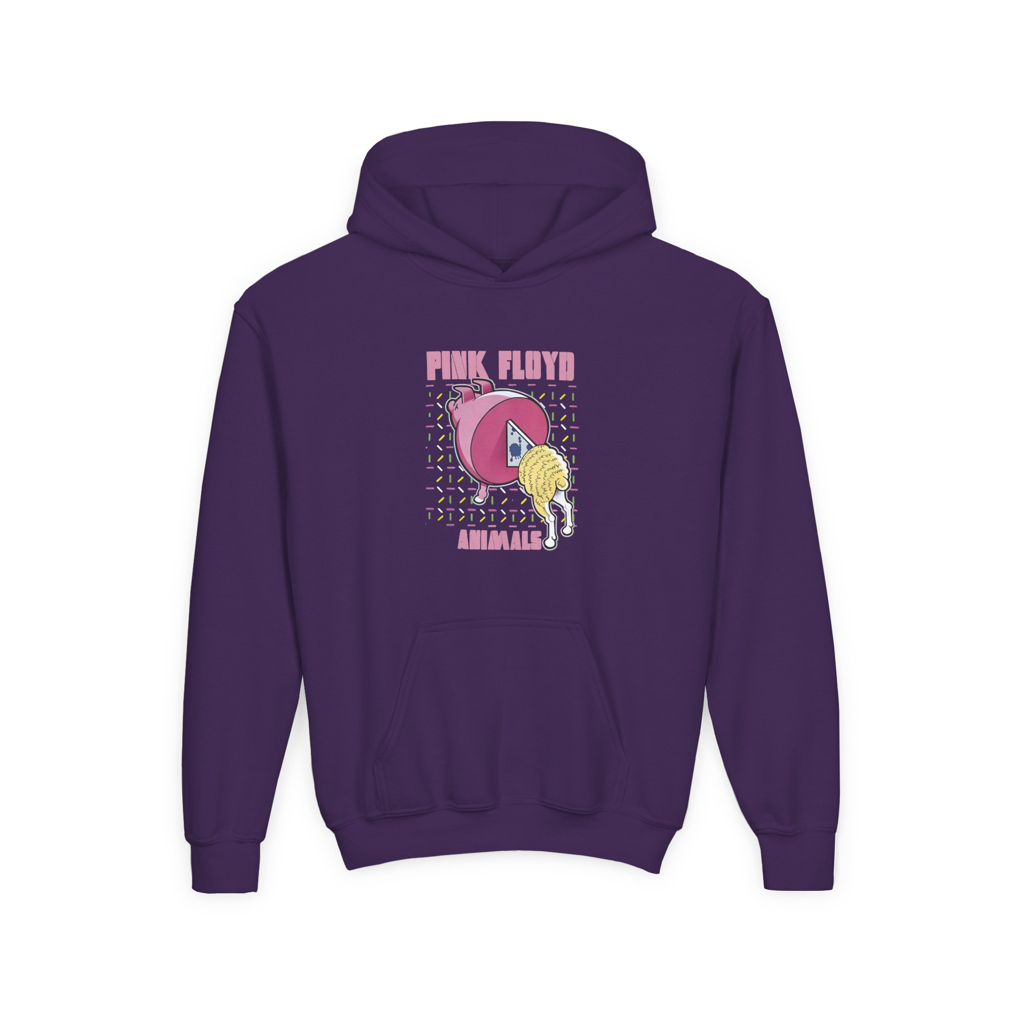 Pink Floyd Animals Oink Oink Youth Heavy Blend Hooded Sweatshirt - Image 7