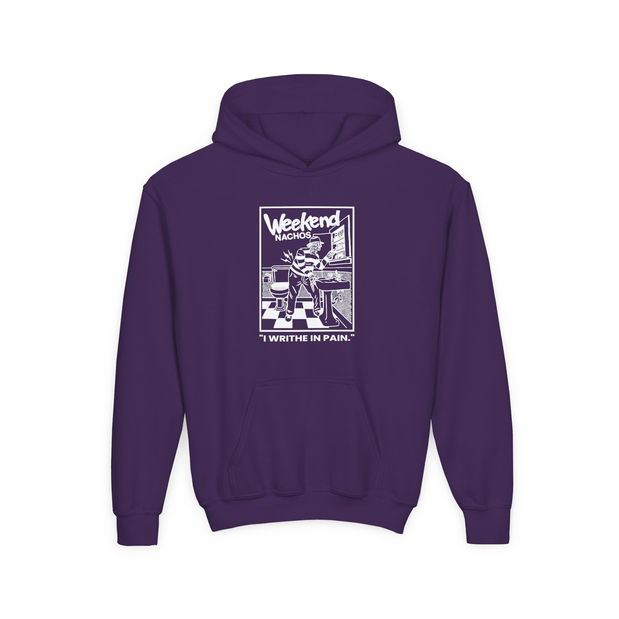 Youth Weekend Nachos I Writhe in Pain Heavy Blend Hooded Sweatshirt - Image 11