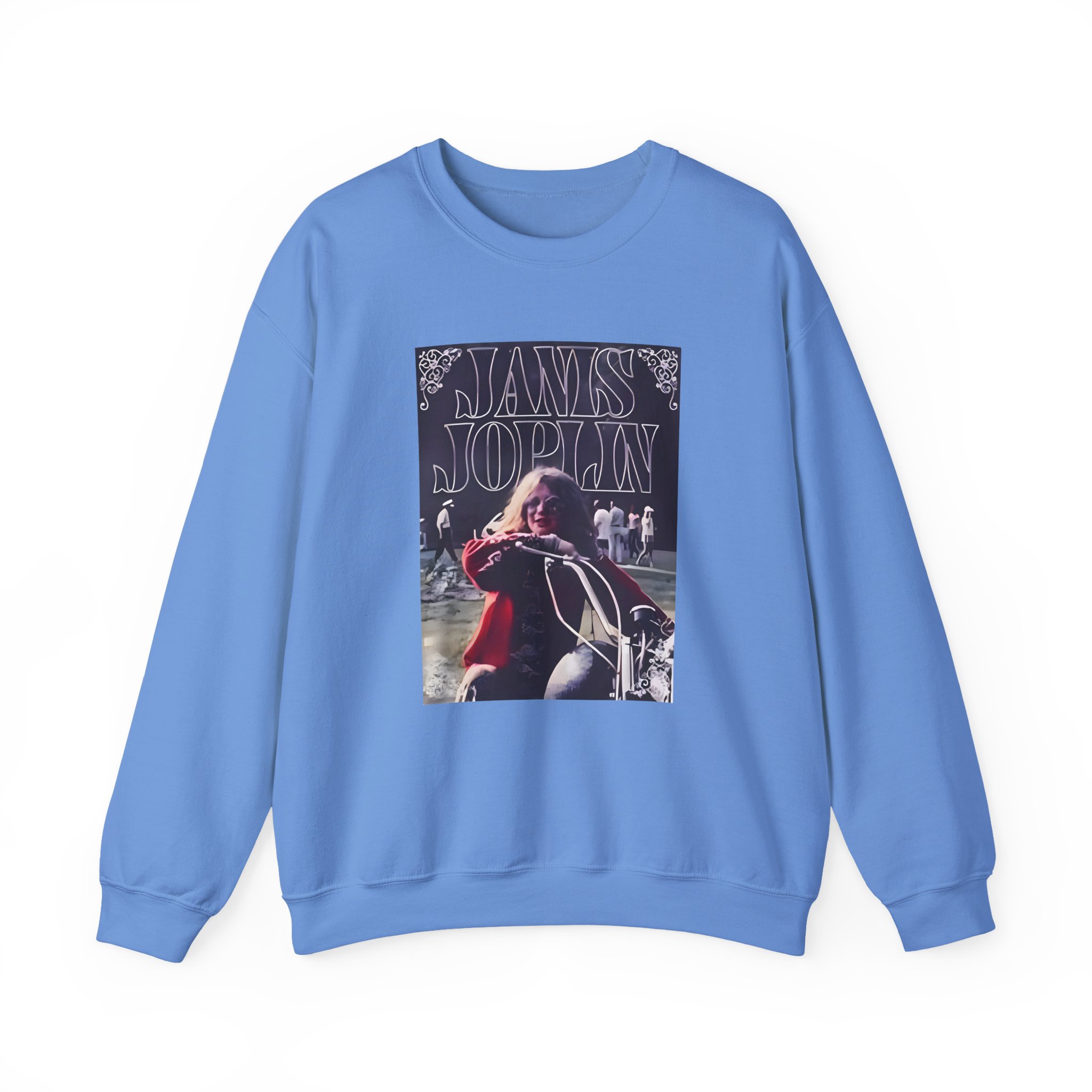 Janis Joplin Greatest Hits Motorcycle Cover Unisex Heavy Blend™ Crewneck Sweatshirt - Image 15