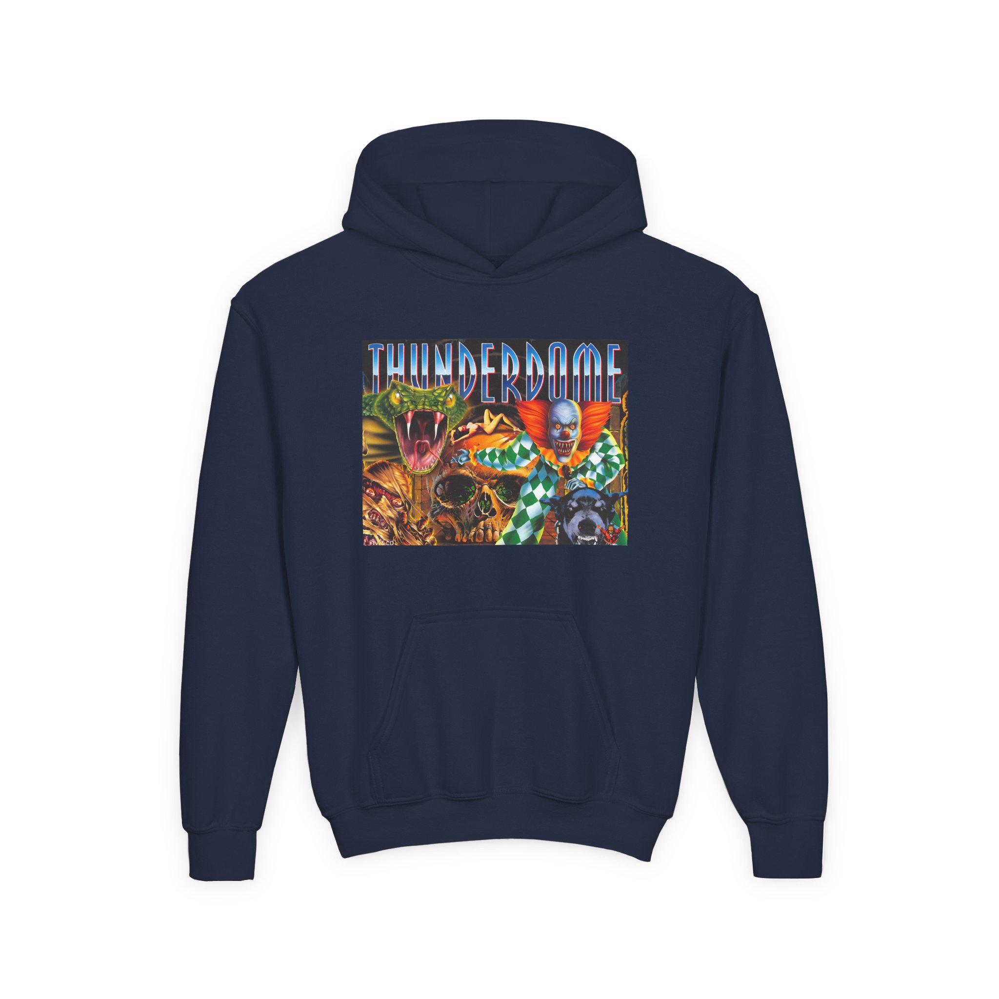 Thunderdome Hardcore Will Never Die Youth Heavy Blend Hooded Sweatshirt - Image 9