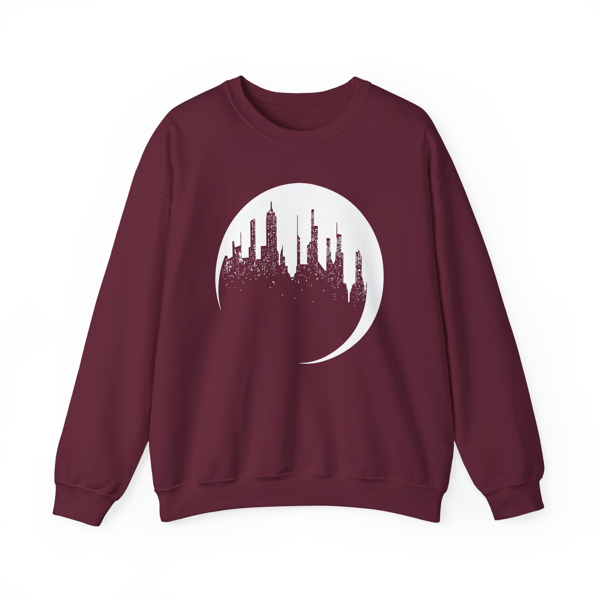 Dropout Unsleeping City Glow-In-The-Dark Unisex Heavy Blend™ Crewneck Sweatshirt - Image 3