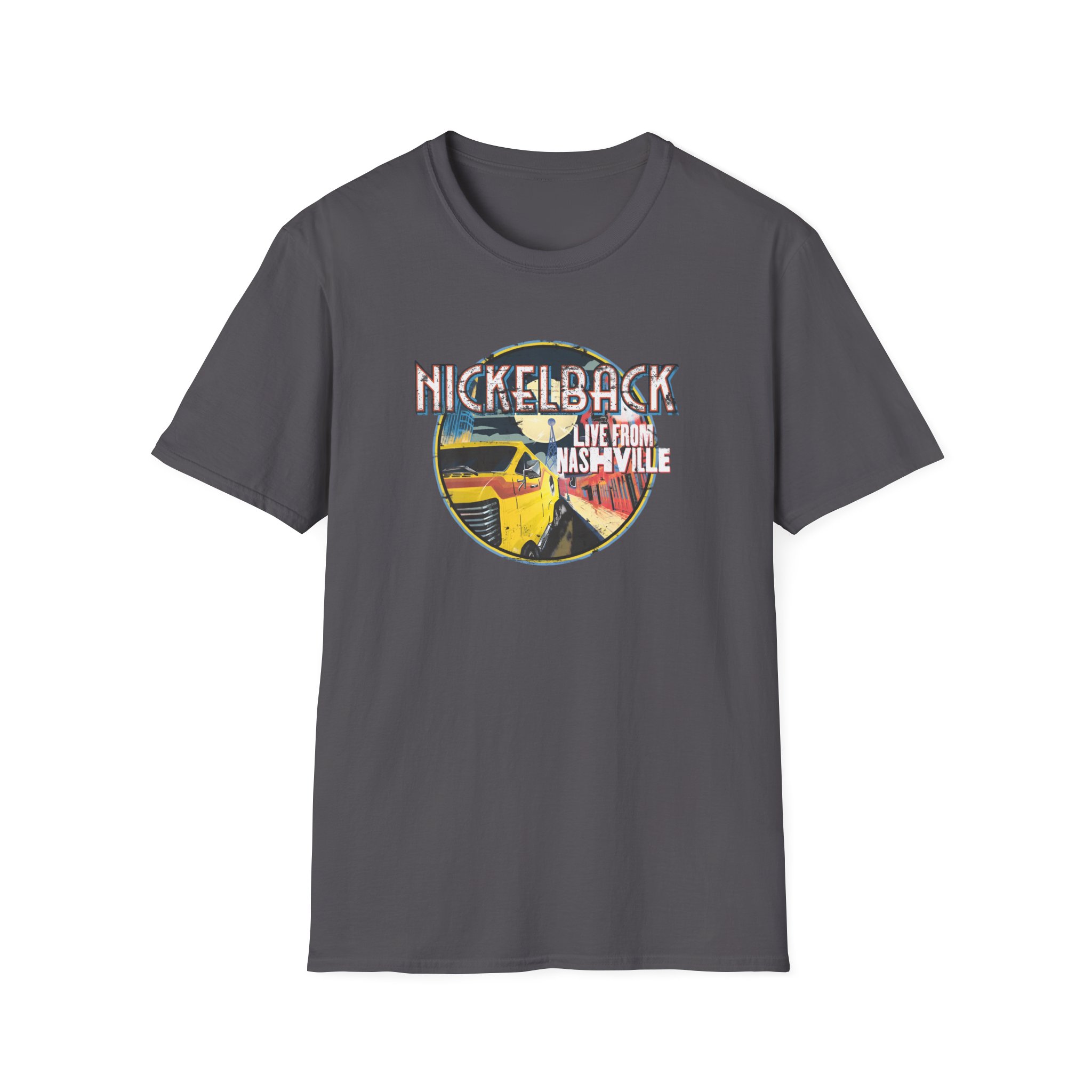 Nickelback Live From Nashville B&W Raglan Unisex Softstyle T-shirt - Image 7