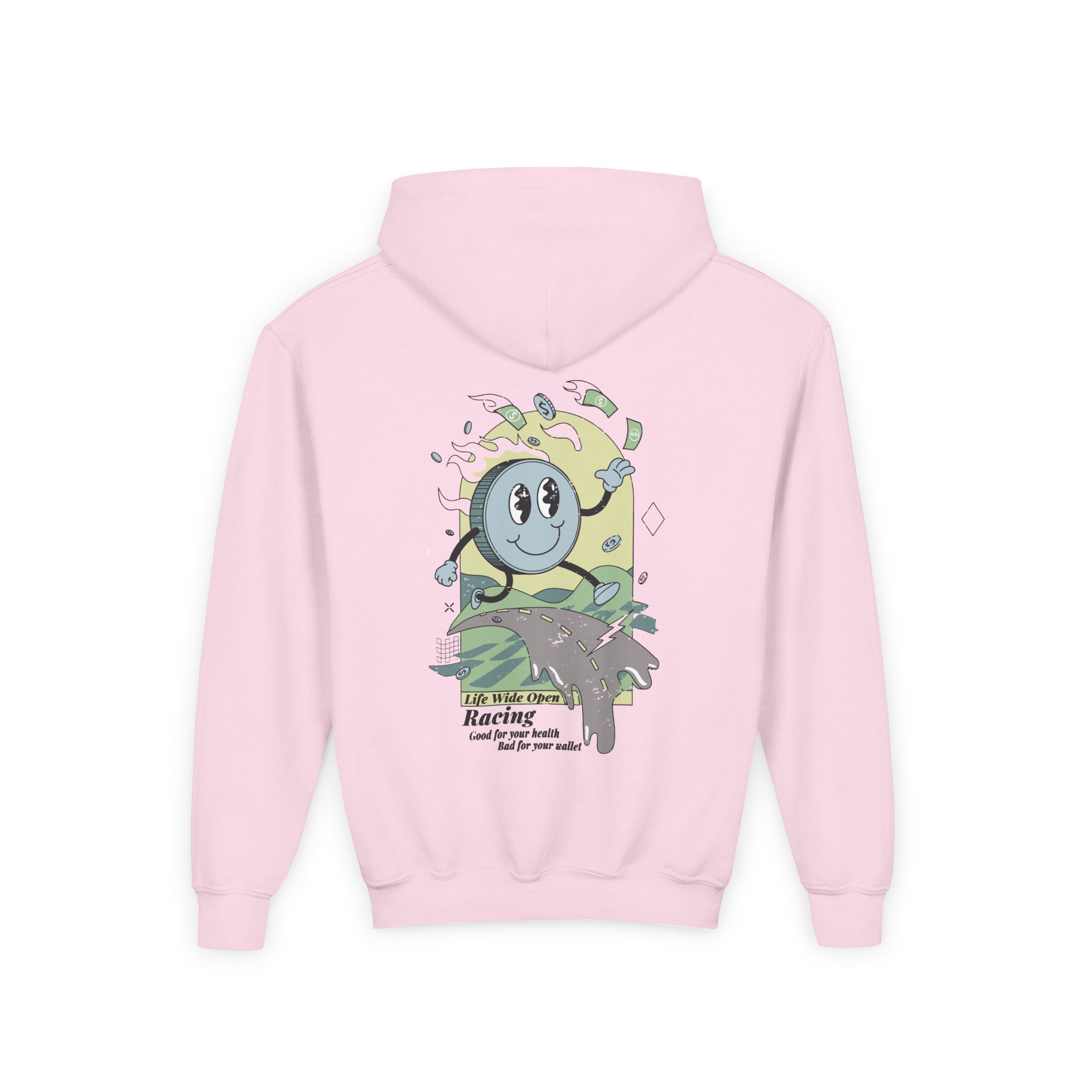 Cboystv Racing Coin Youth Heavy Blend Hooded Sweatshirt - Image 8