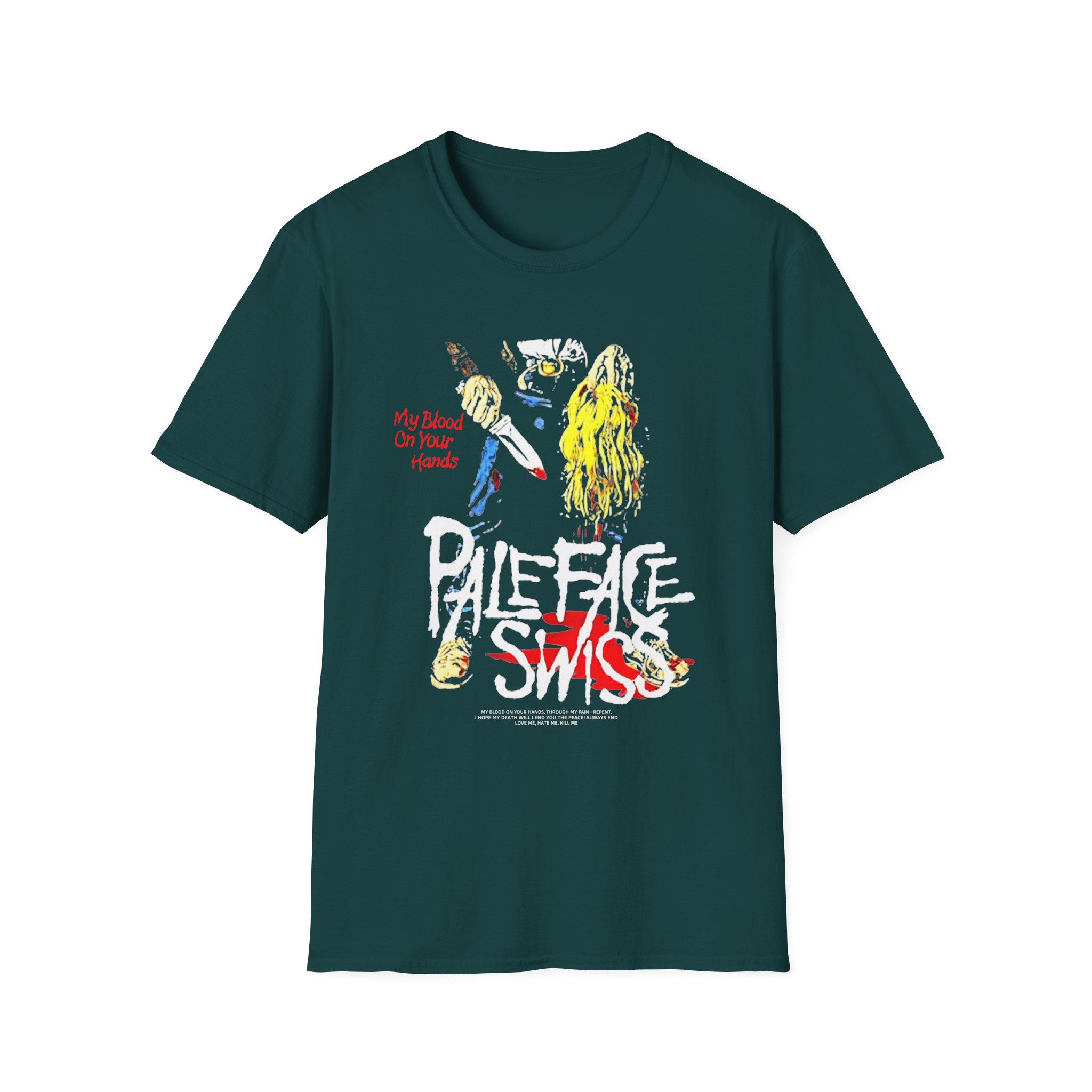Paleface Swiss My Blood on Your Hands Washed Out Unisex Softstyle T-Shirt - Image 7