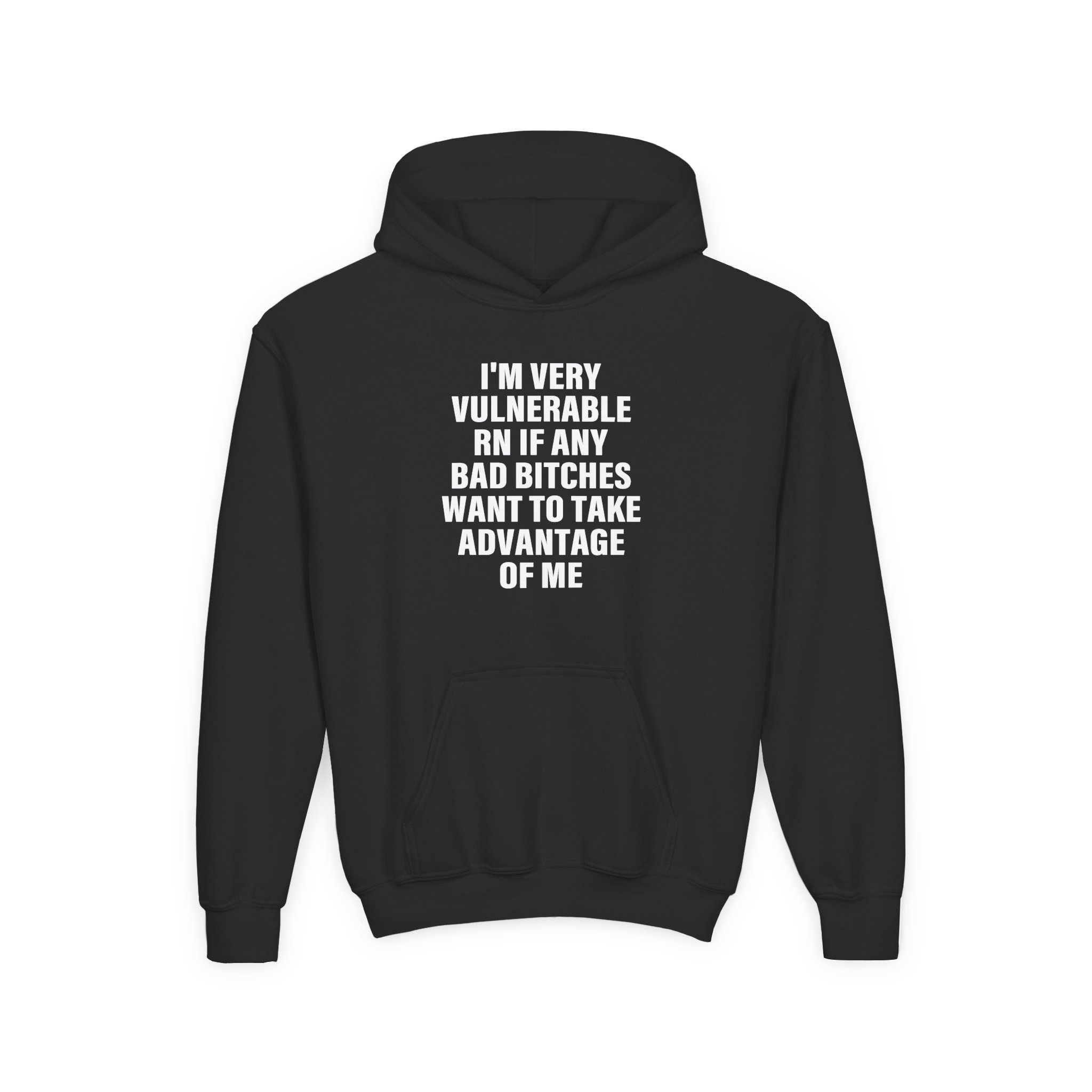 Dom Dolla I'm Very Vulnerable Rn if Any Bad Bitches Want to Take Advantage of Me Youth Heavy Blend Hooded Sweatshirt
