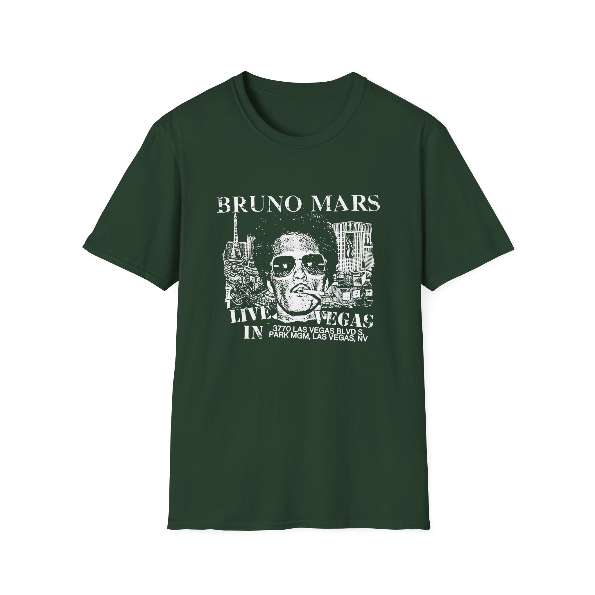 Bruno Mars Live In Vegas Unisex Softstyle T-Shirt - Image 5