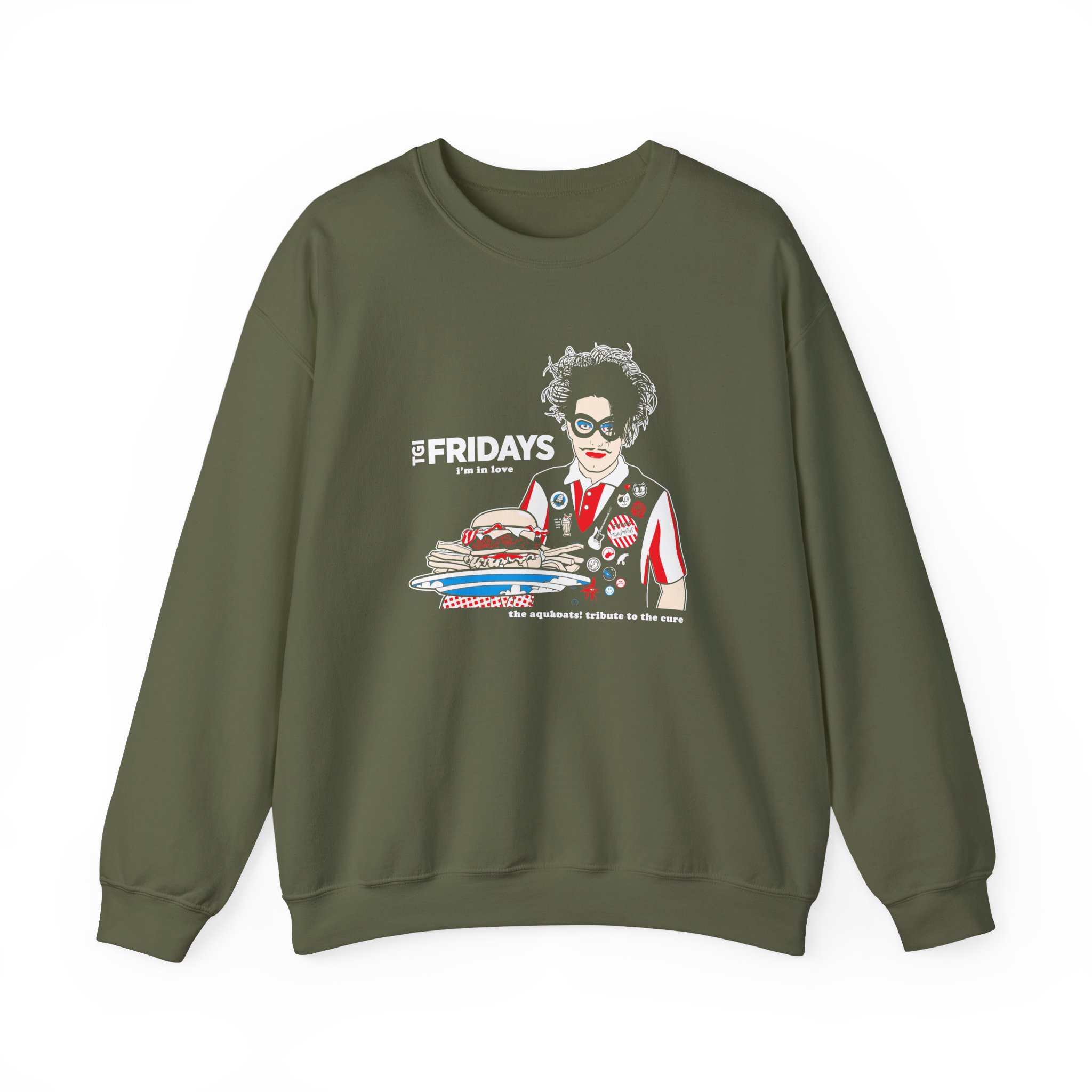 The Aquabats! TGI Fridays I’m In Love Tribute To The Cure Unisex Heavy Blend™ Crewneck Sweatshirt - Image 5