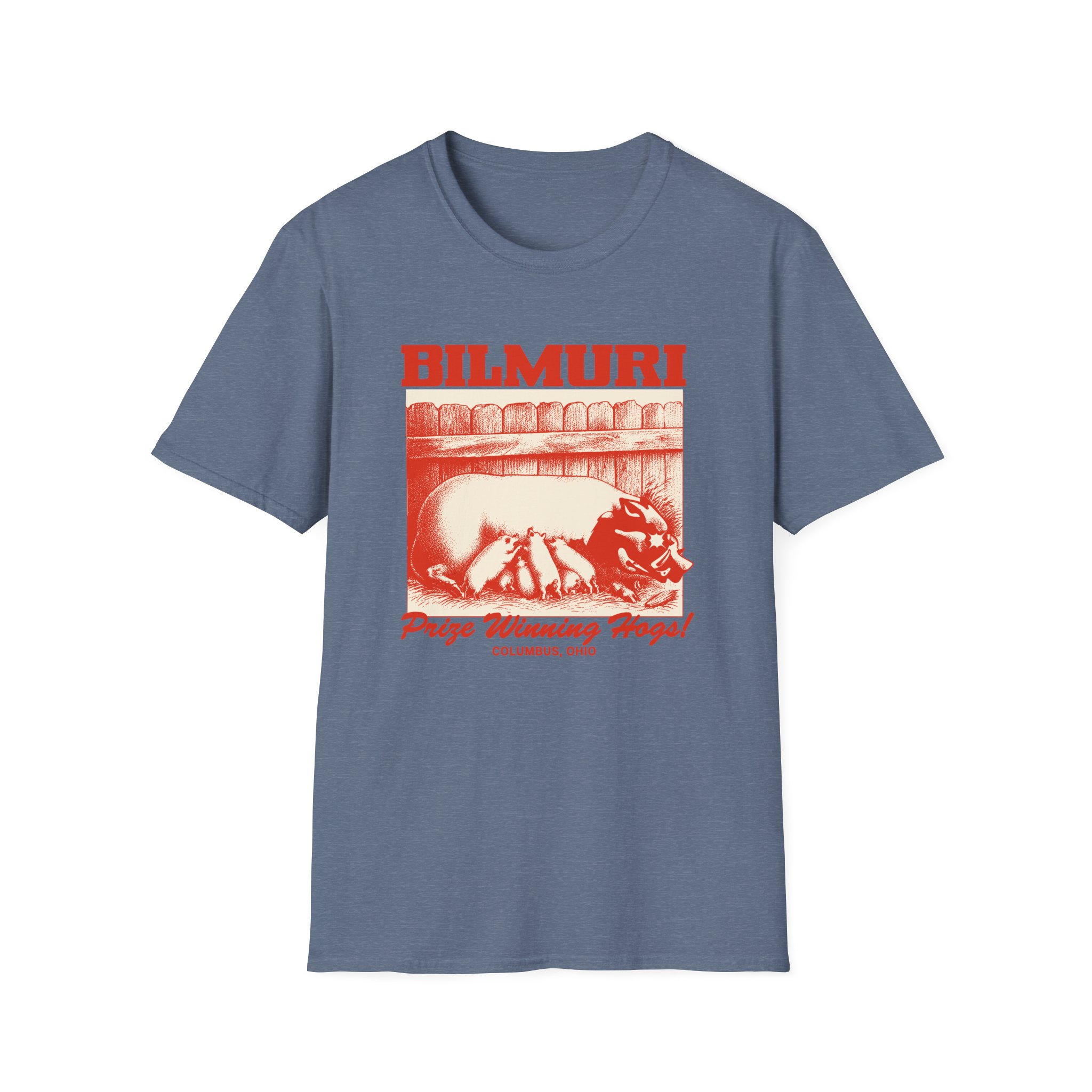 Bilmuri Prize Winning Hogs Unisex Softstyle T-Shirt - Image 19