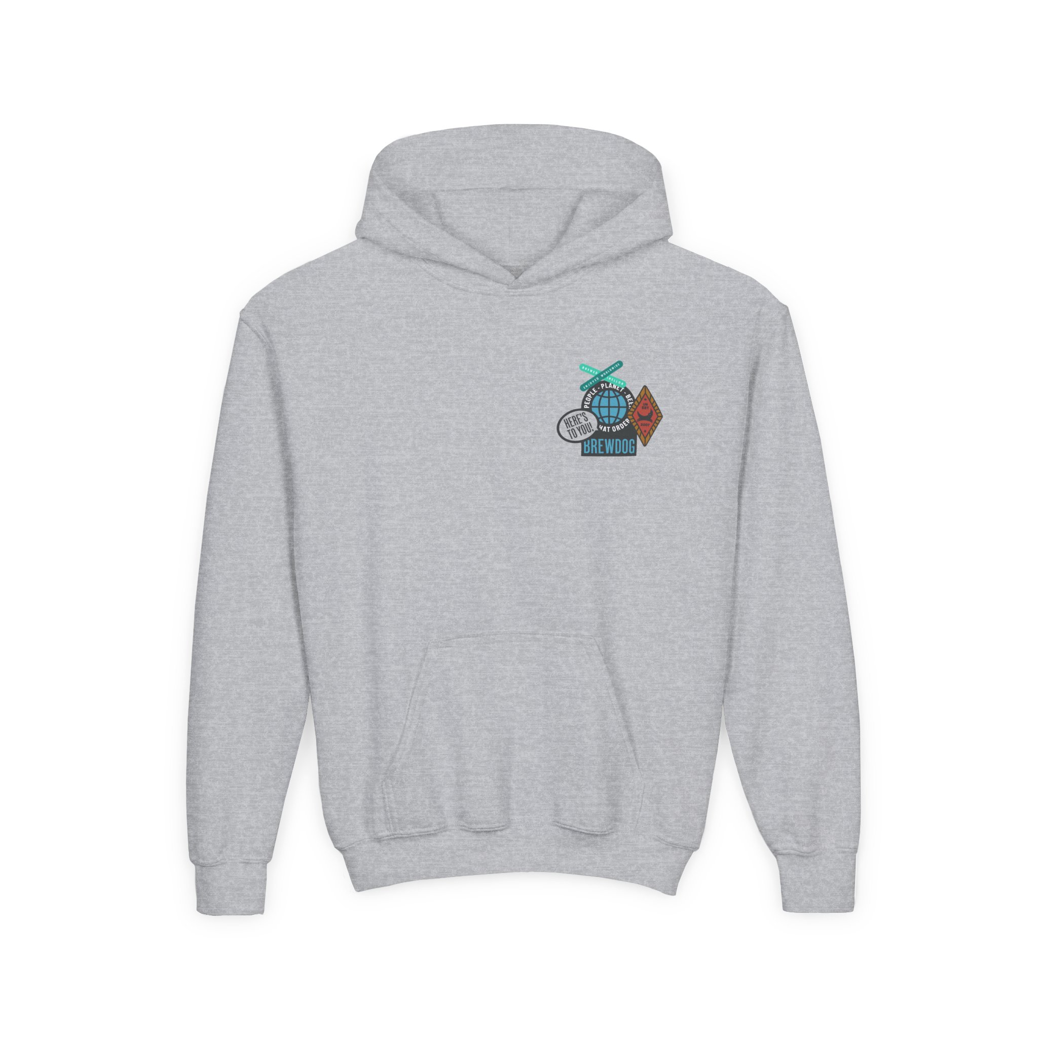 Brewdog Punk Sticker Youth Heavy Blend Hooded Sweatshirt - Image 3