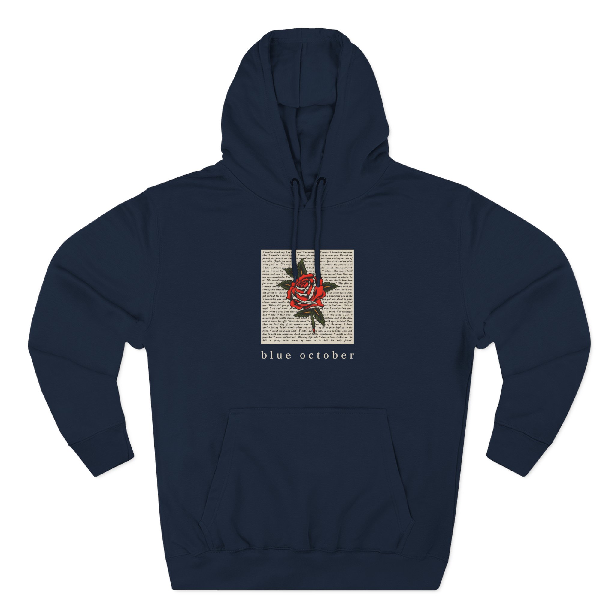 Blue October Rose Lyric Three-Panel Fleece Hoodie - Image 9
