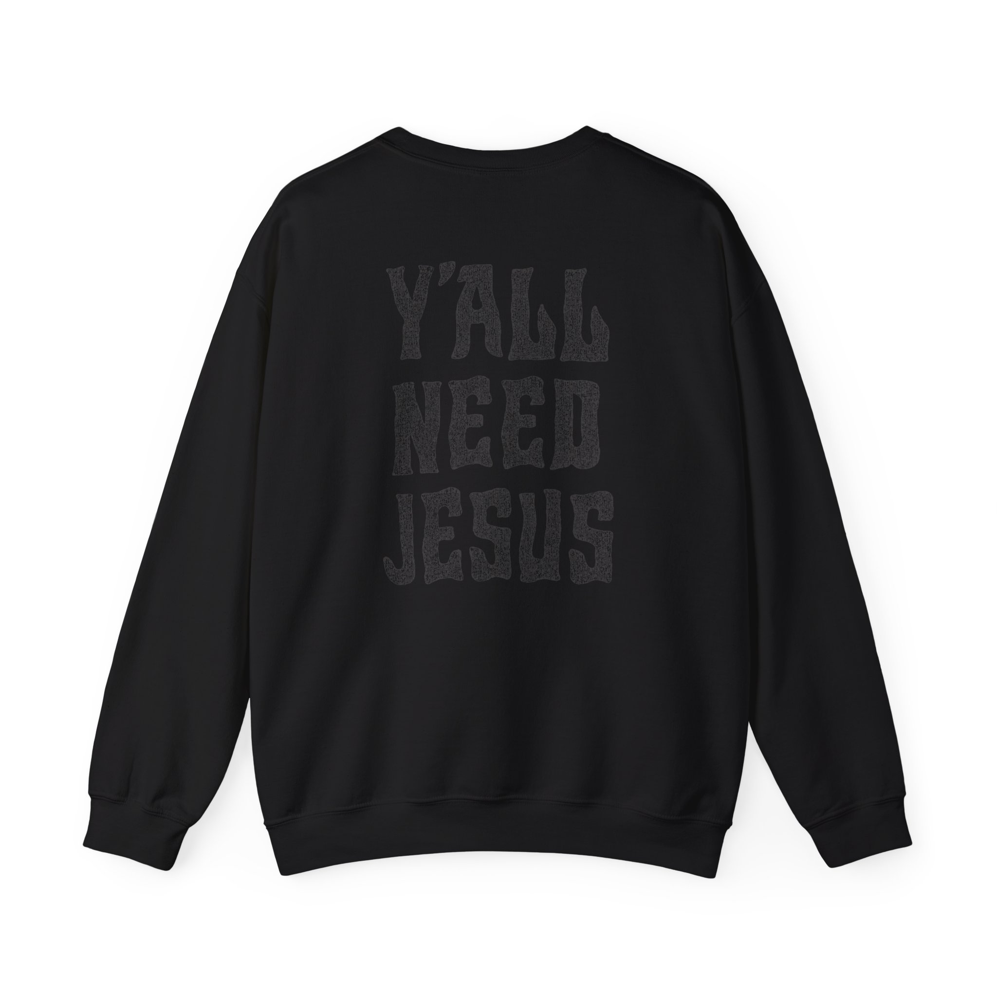 Hd Y'all Need Jesus Woven Patch Unisex Heavy Blend™ Crewneck Sweatshirt - Image 2