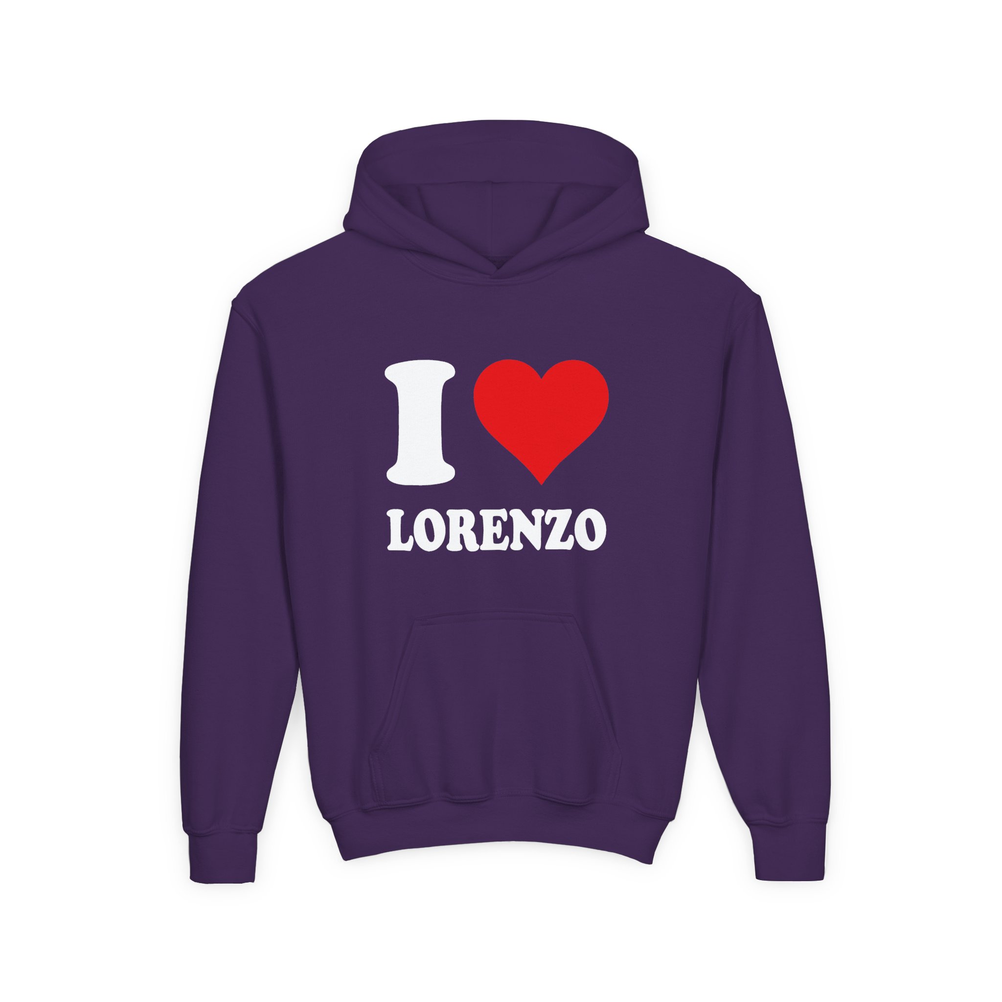 Youth Chris Lorenzo I Love Heavy Blend Hooded Sweatshirt - Image 13