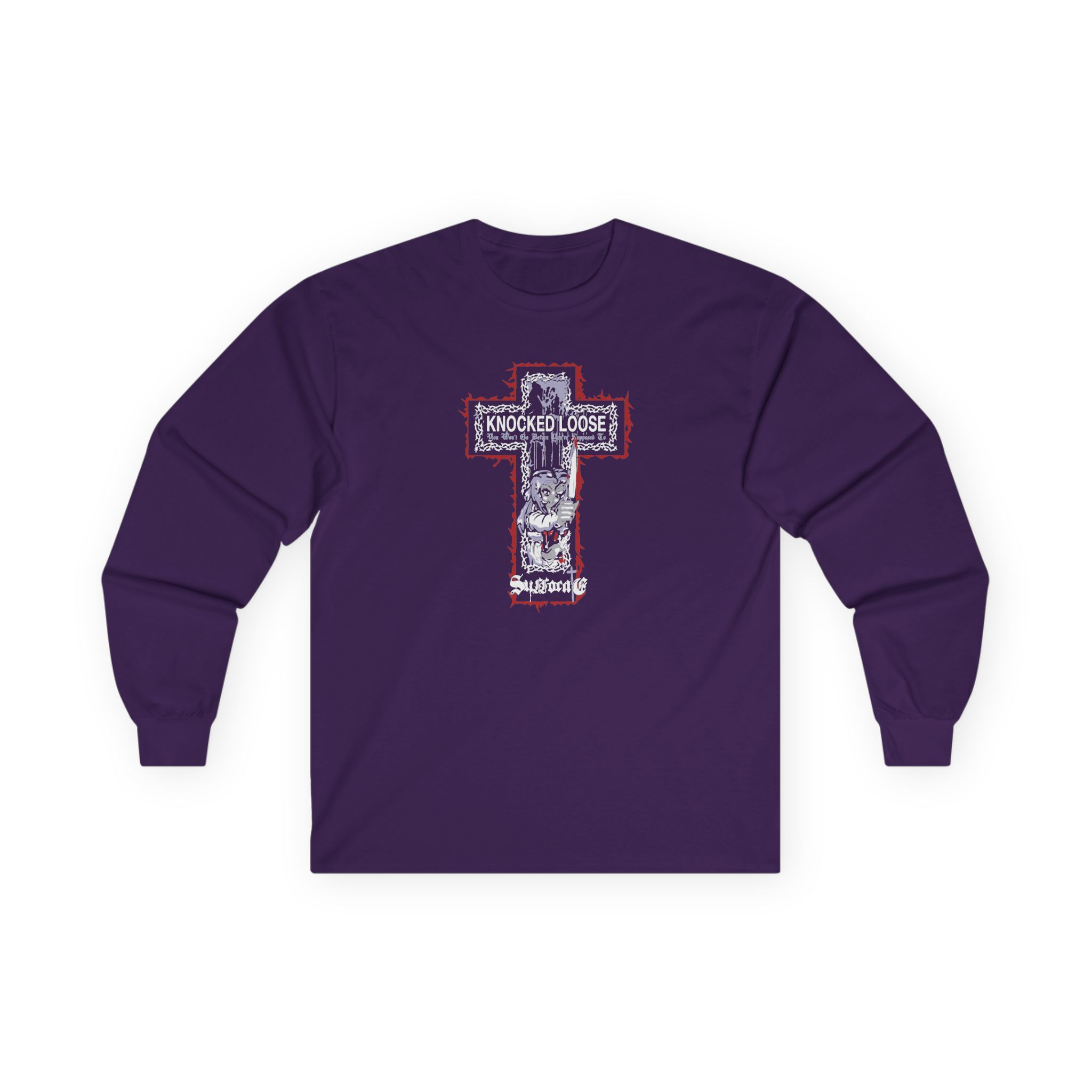 Knocked Loose Girl Knife Suffocate Unisex Ultra Cotton Long Sleeve Tee - Image 11