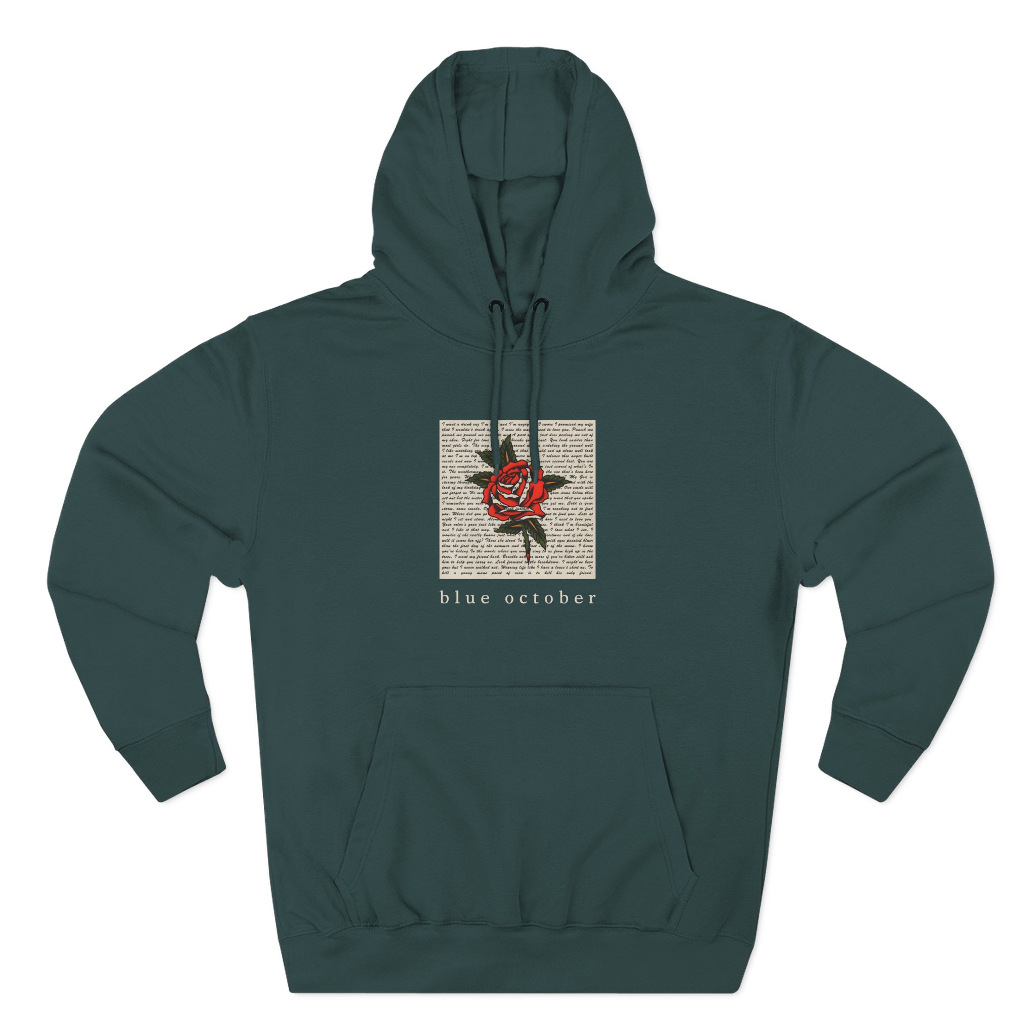 Blue October Rose Lyric Three-Panel Fleece Hoodie - Image 5