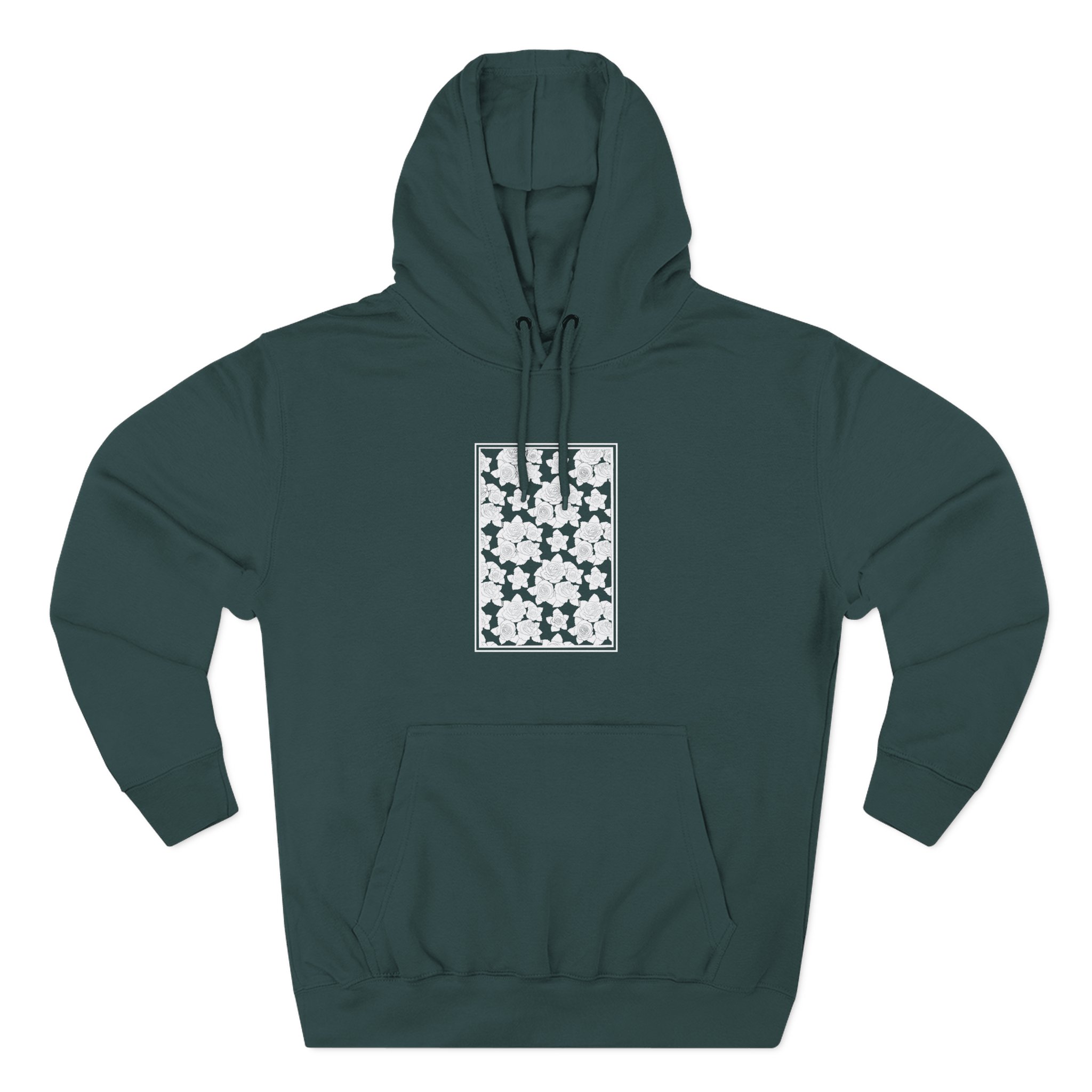 Smoke Floral Three-Panel Fleece Hoodie - Image 7