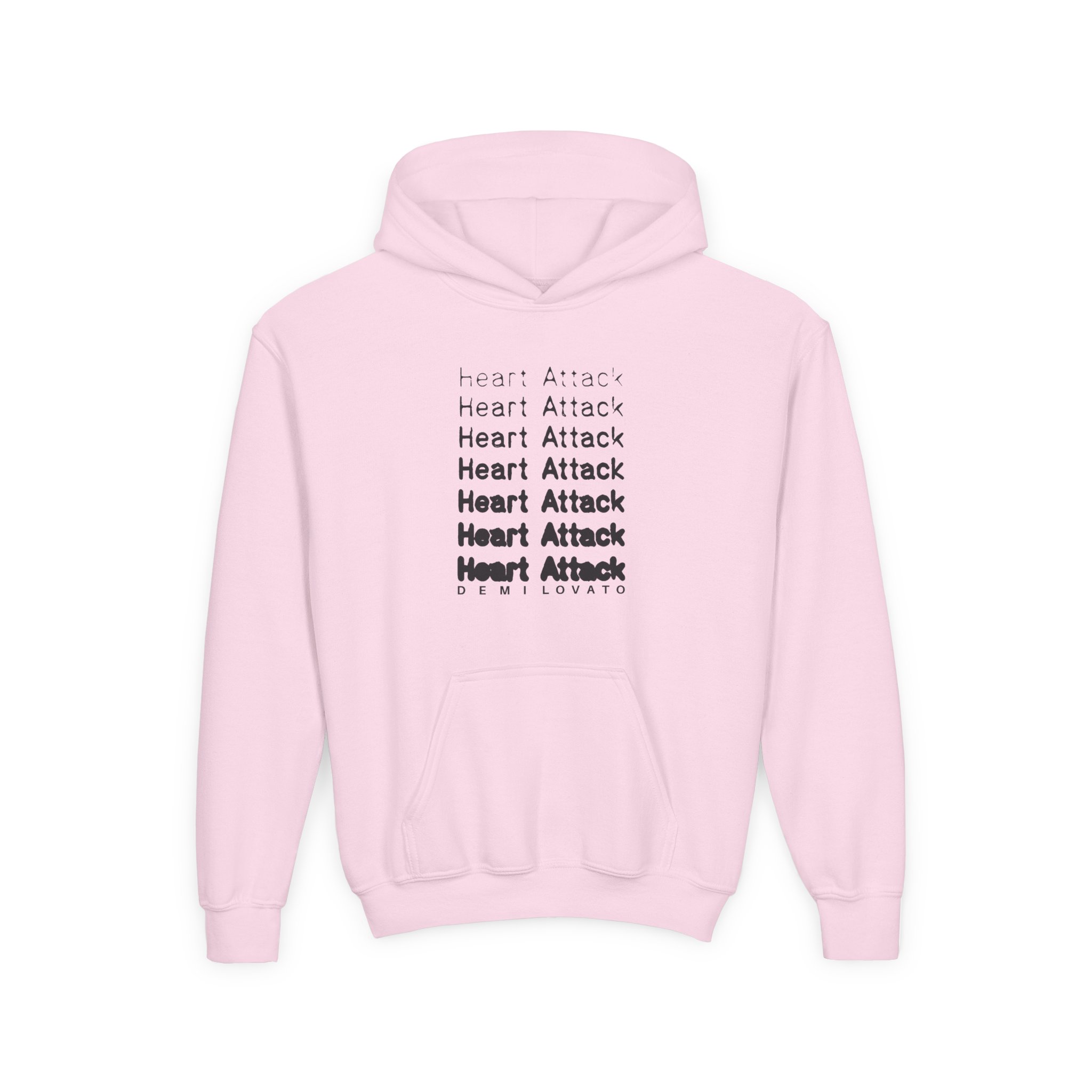 D L Heart Attack Anniversary Youth Heavy Blend Hooded Sweatshirt - Image 7