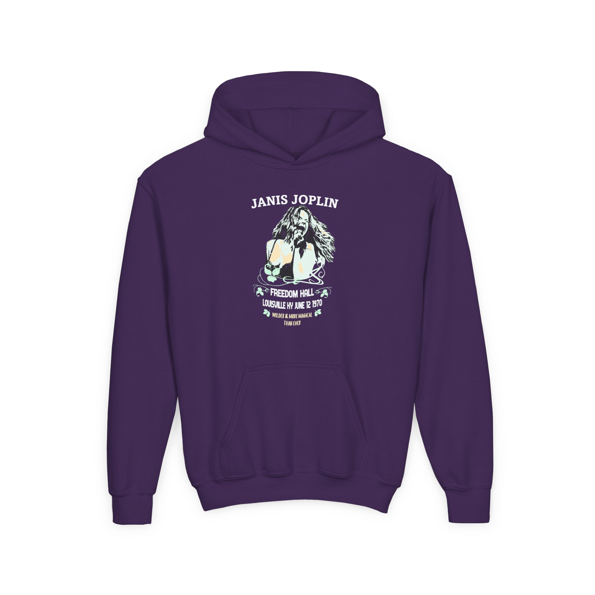Janis Joplin Freedom Hall Youth Heavy Blend Hooded Sweatshirt - Image 9