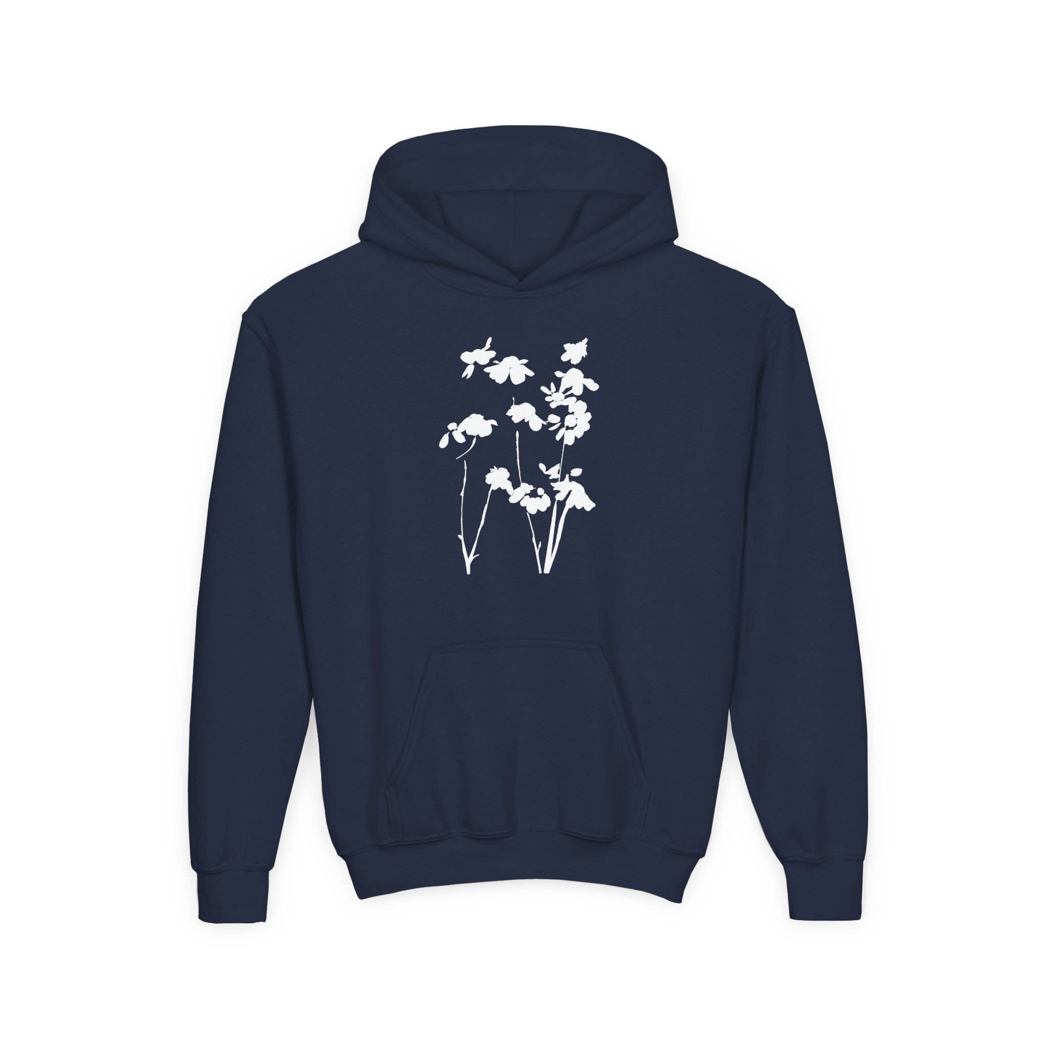 AG petal blurred flowers Youth Heavy Blend Hooded Sweatshirt - Image 9