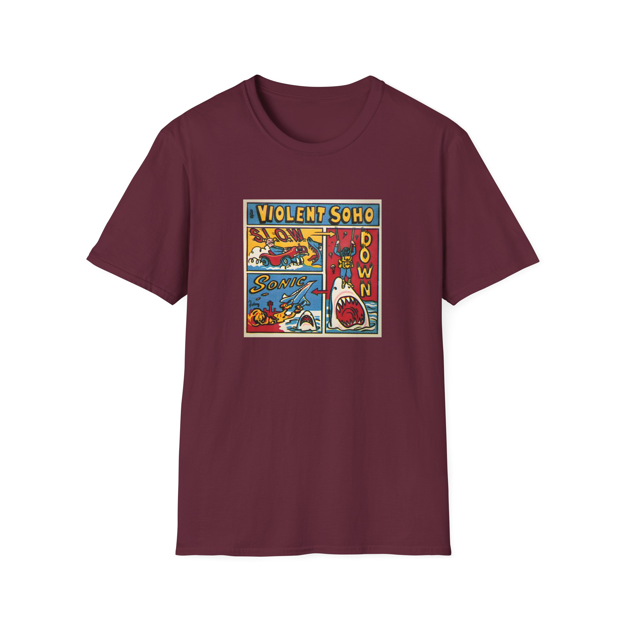 Violent Soho Slow Down Sonic Unisex Softstyle T-Shirt - Image 3