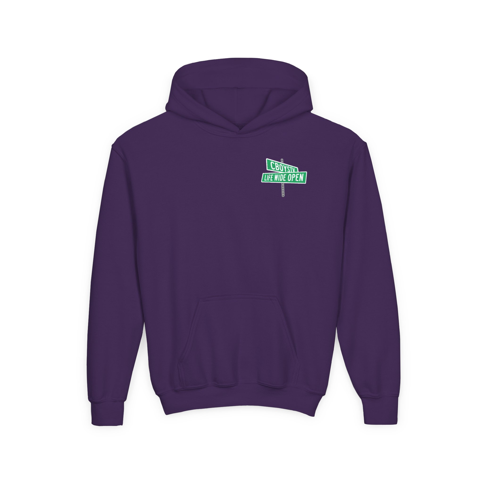 Cboystv Street Sign Youth Heavy Blend Hooded Sweatshirt - Image 9