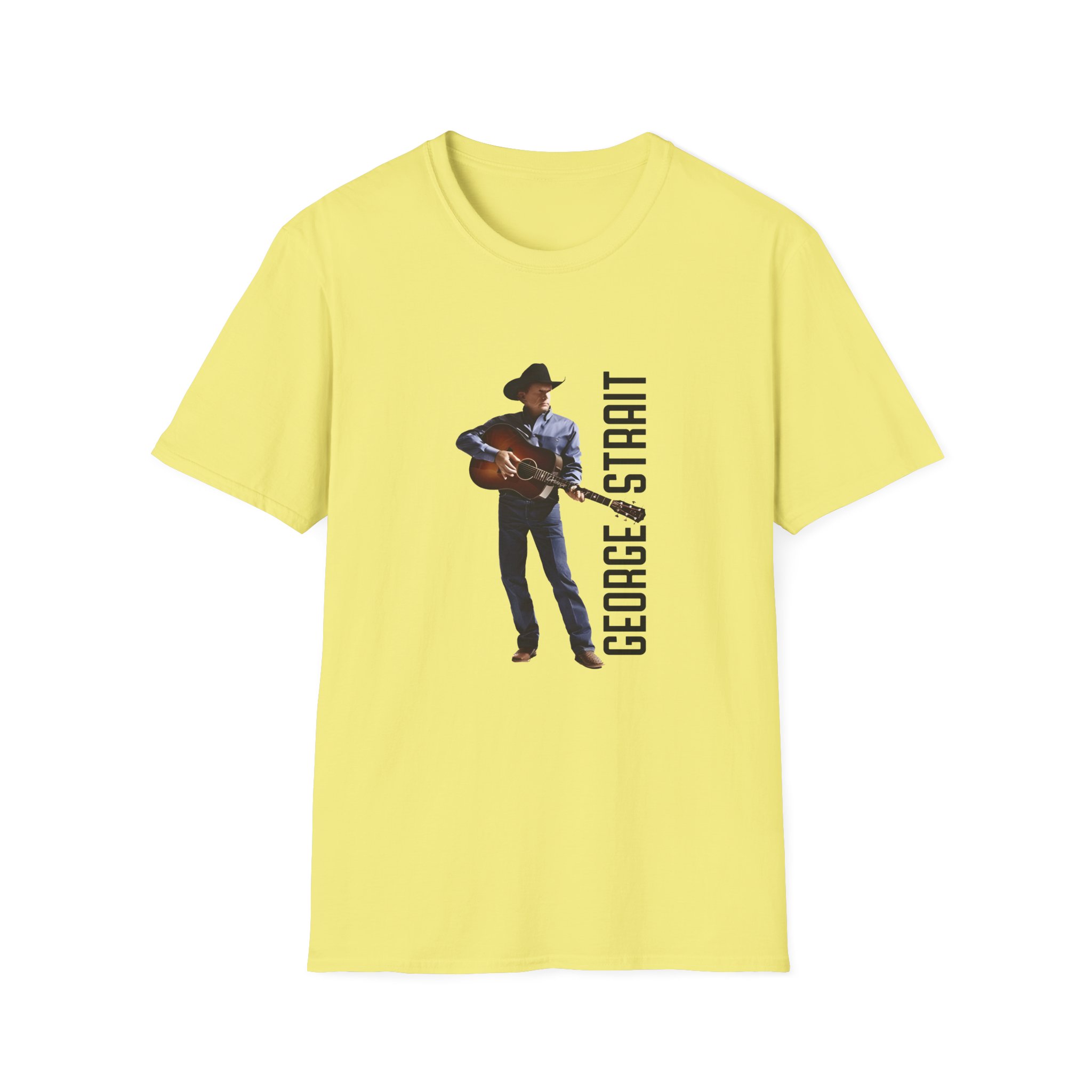 George Strait Heather Denim Silhouette Unisex Softstyle T-Shirt - Image 11