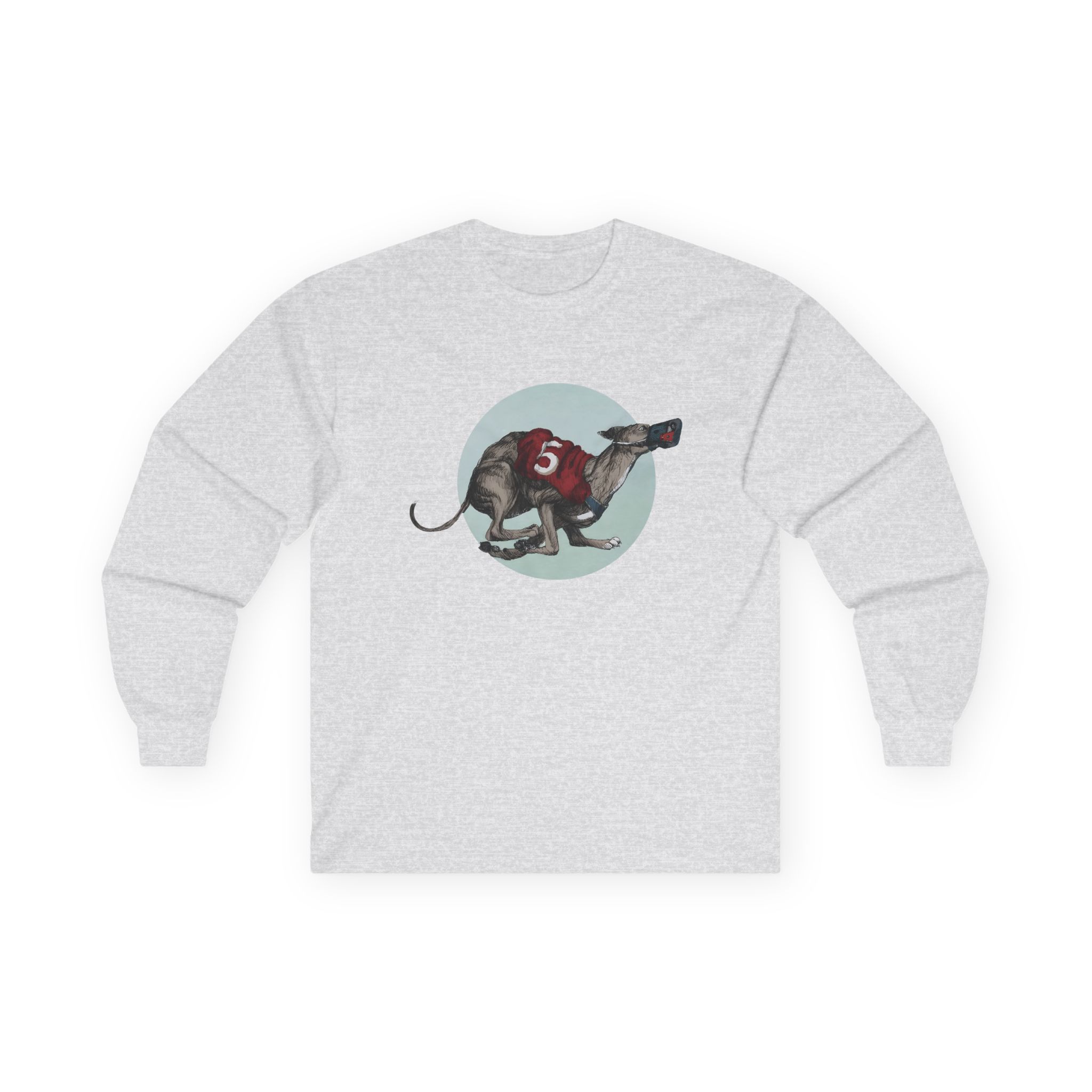 Greyhound Heather Smoke Unisex Ultra Cotton Long Sleeve Tee - Image 3