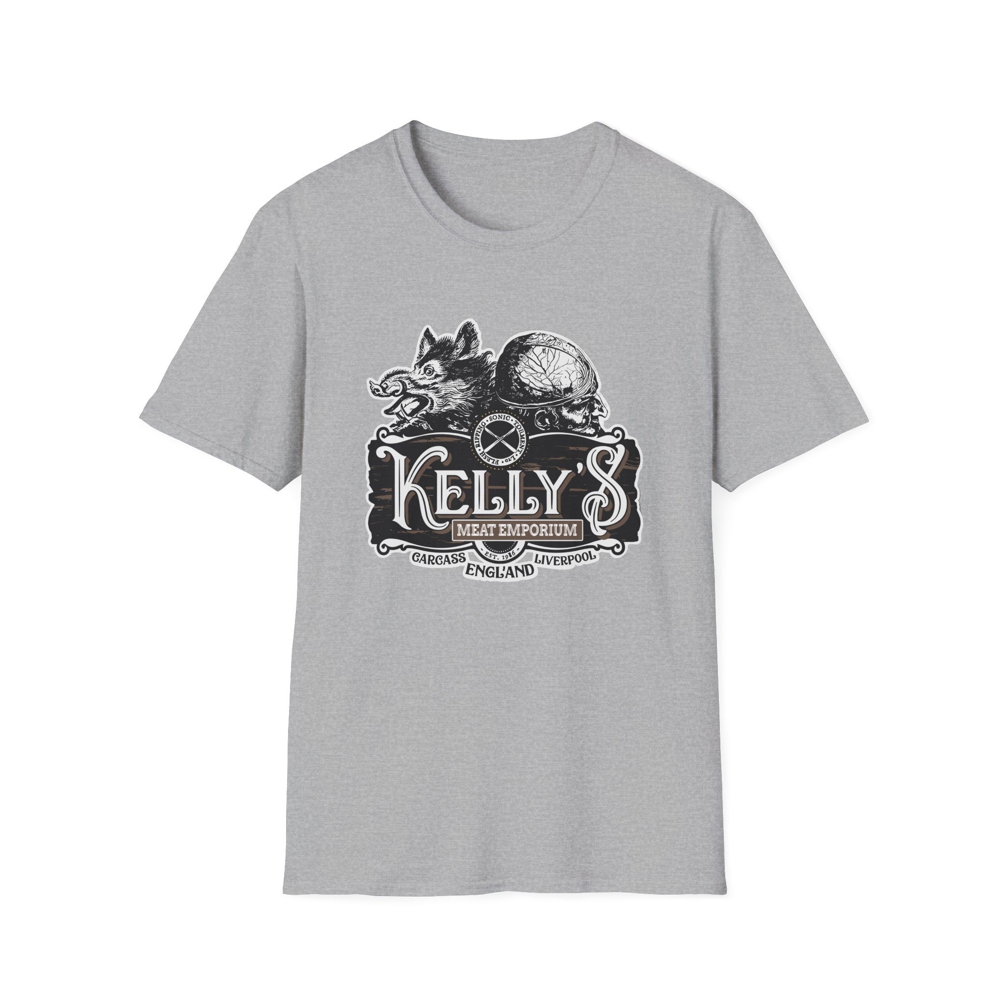 Carcass Kelly's Meat Emporium Unisex Softstyle T-Shirt - Image 7