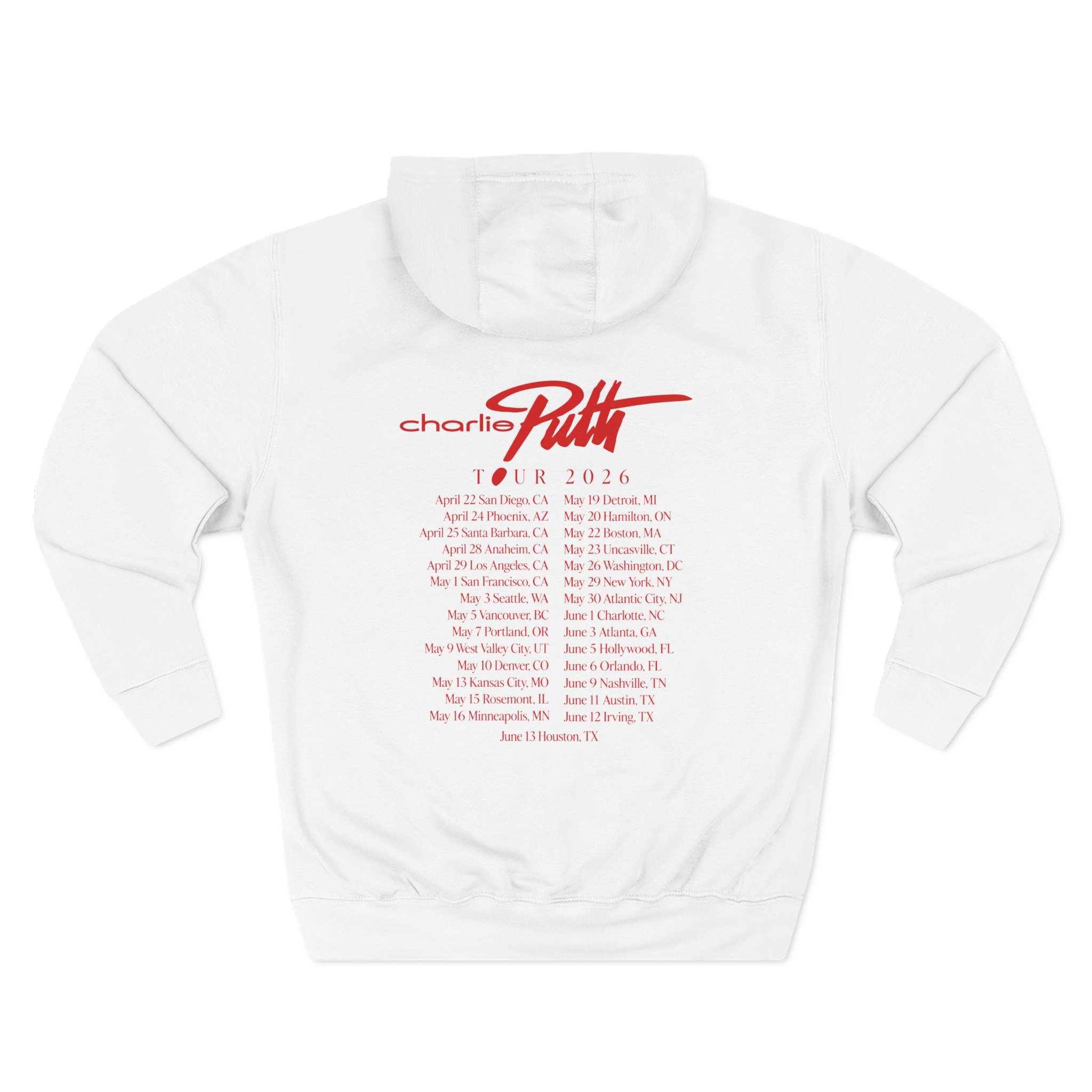 Charlie Puth Whatever's Clever! 2026 Three-Panel Fleece Hoodie - Image 2