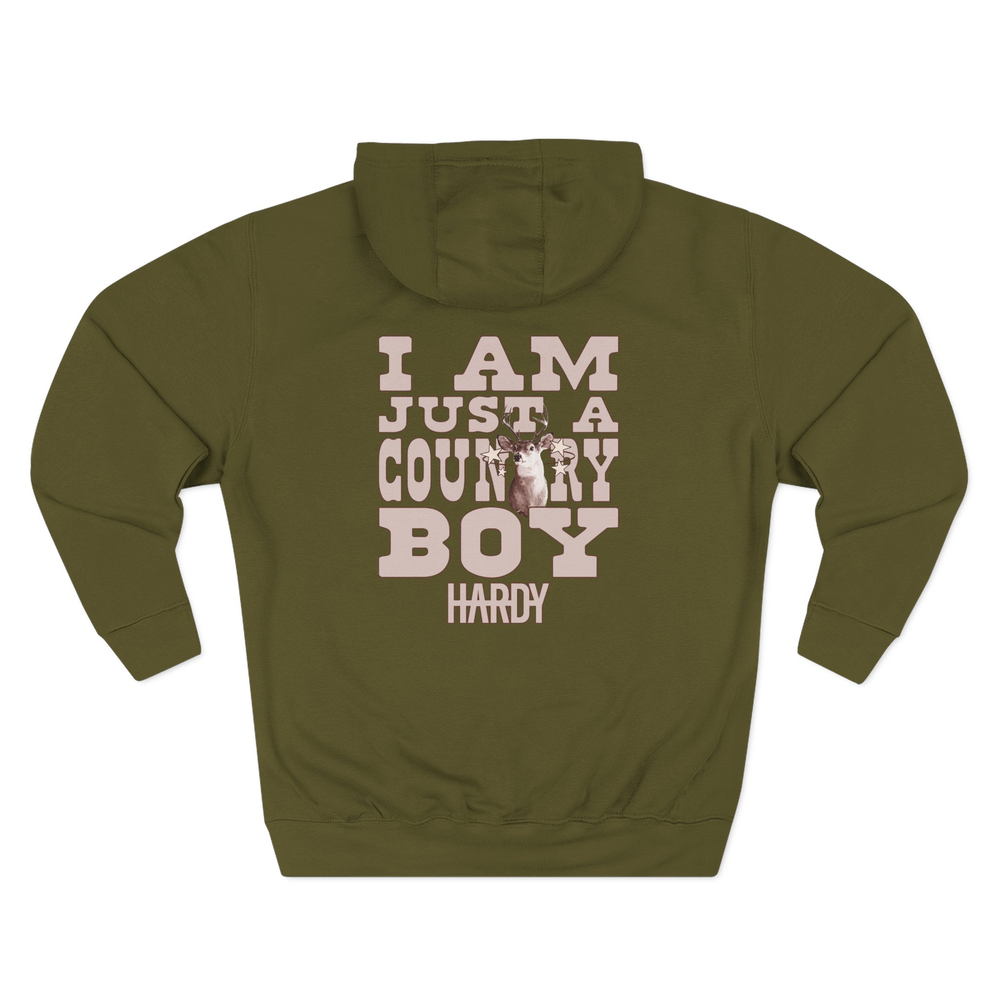 Hd I Am Just a Country Boy Crewneck Three-Panel Fleece Hoodie - Image 2