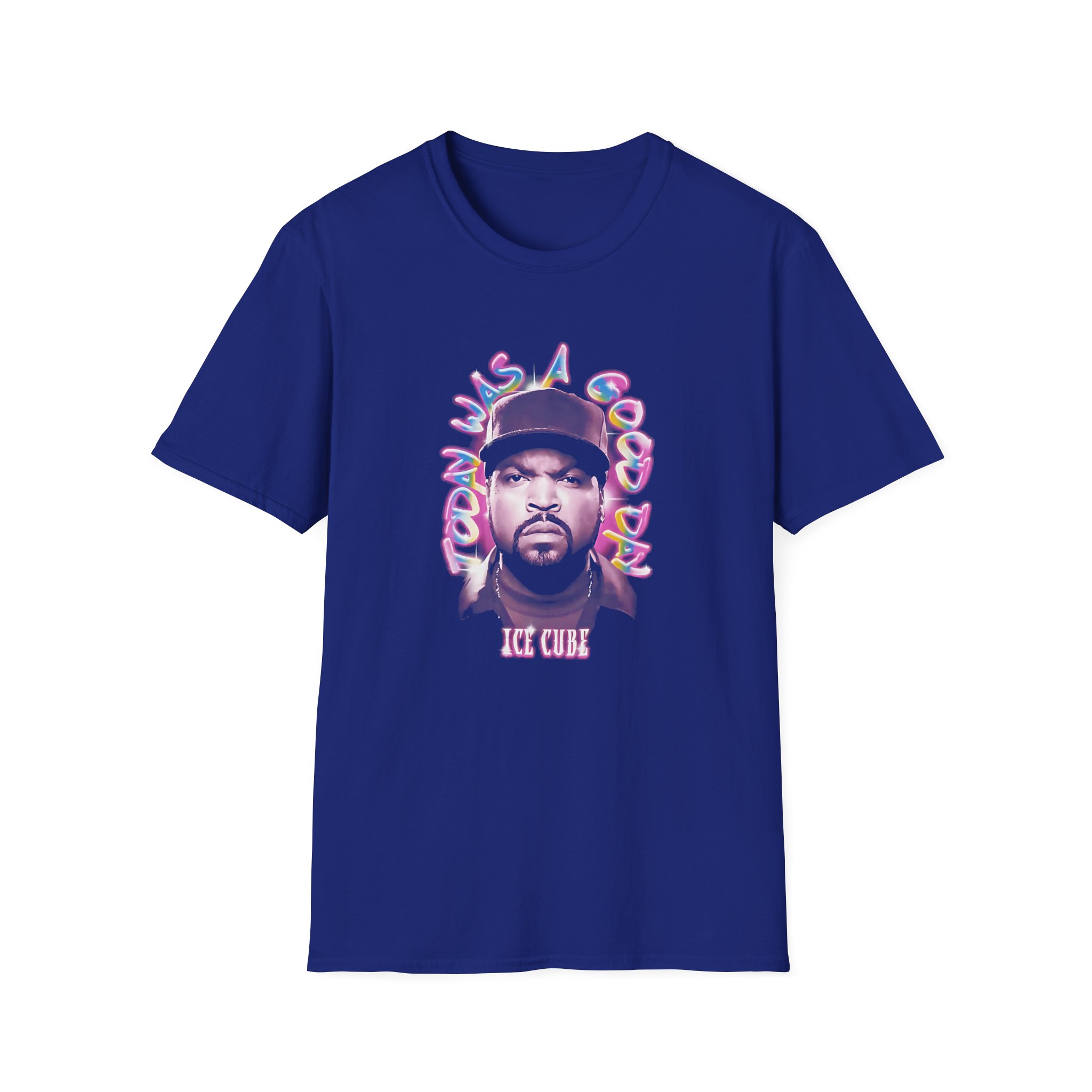 Ice Cube Airbrush Portrait Unisex Softstyle T-Shirt - Image 13