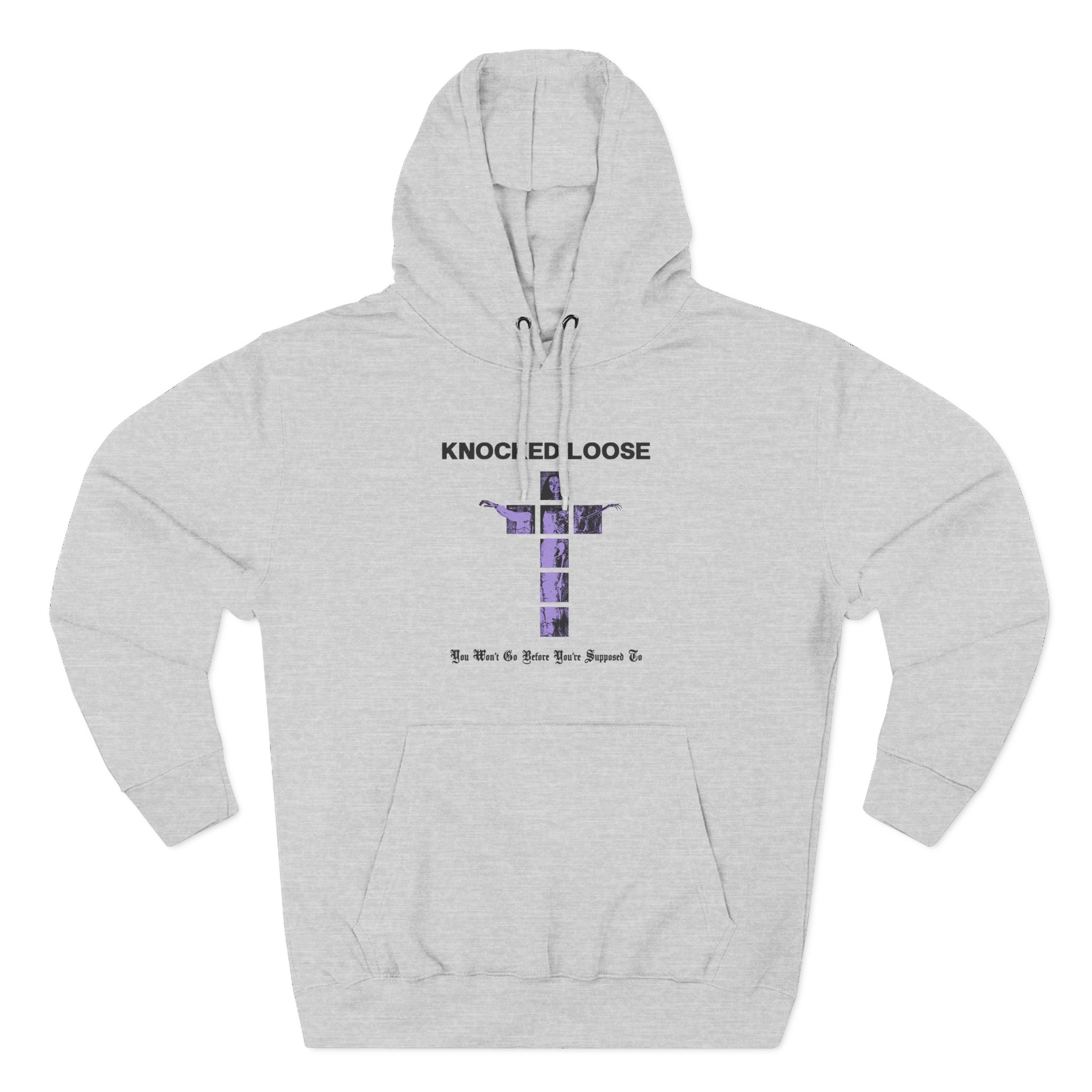 Knocked Loose Purple Cross Three-Panel Fleece Hoodie - Image 3