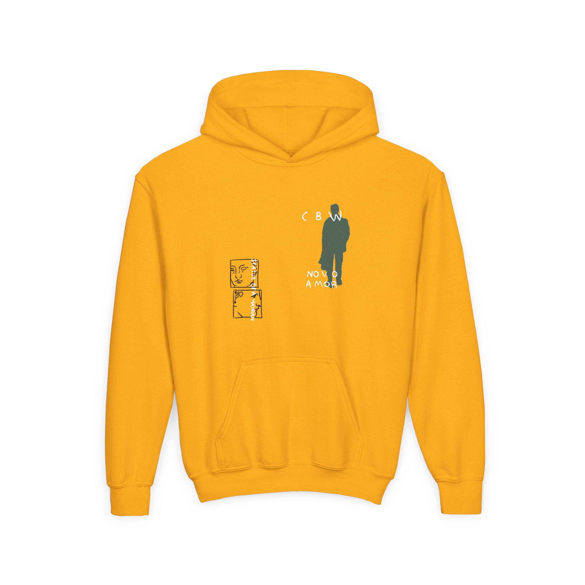 Novo Amor Statue Youth Heavy Blend Hooded Sweatshirt - Image 3