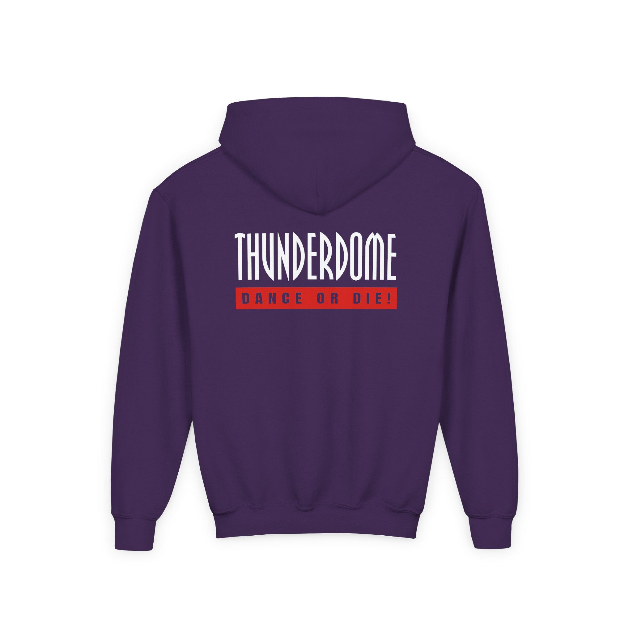 Thunderdome Dance Or Die Youth Heavy Blend Hooded Sweatshirt - Image 8