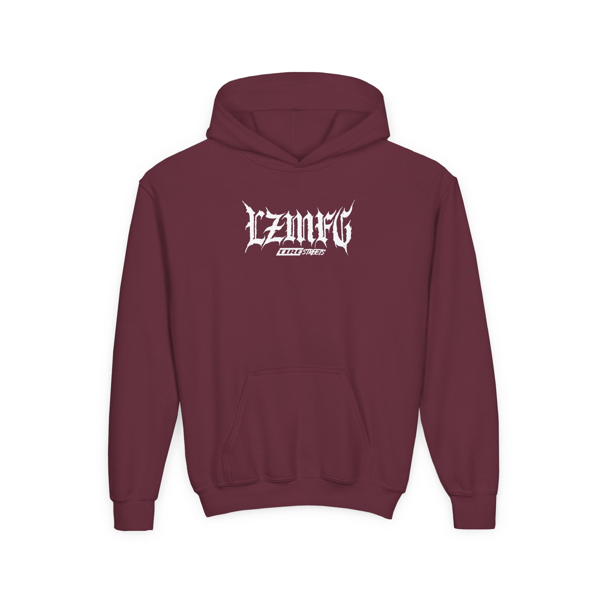 Adam LZ Tire Fire Youth Heavy Blend Hooded Sweatshirt - Image 3
