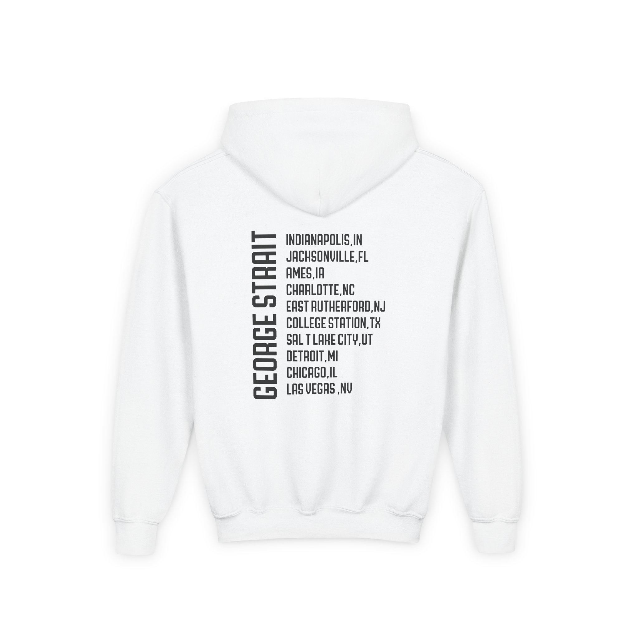 George Strait Heather Denim Silhouette Youth Heavy Blend Hooded Sweatshirt - Image 2
