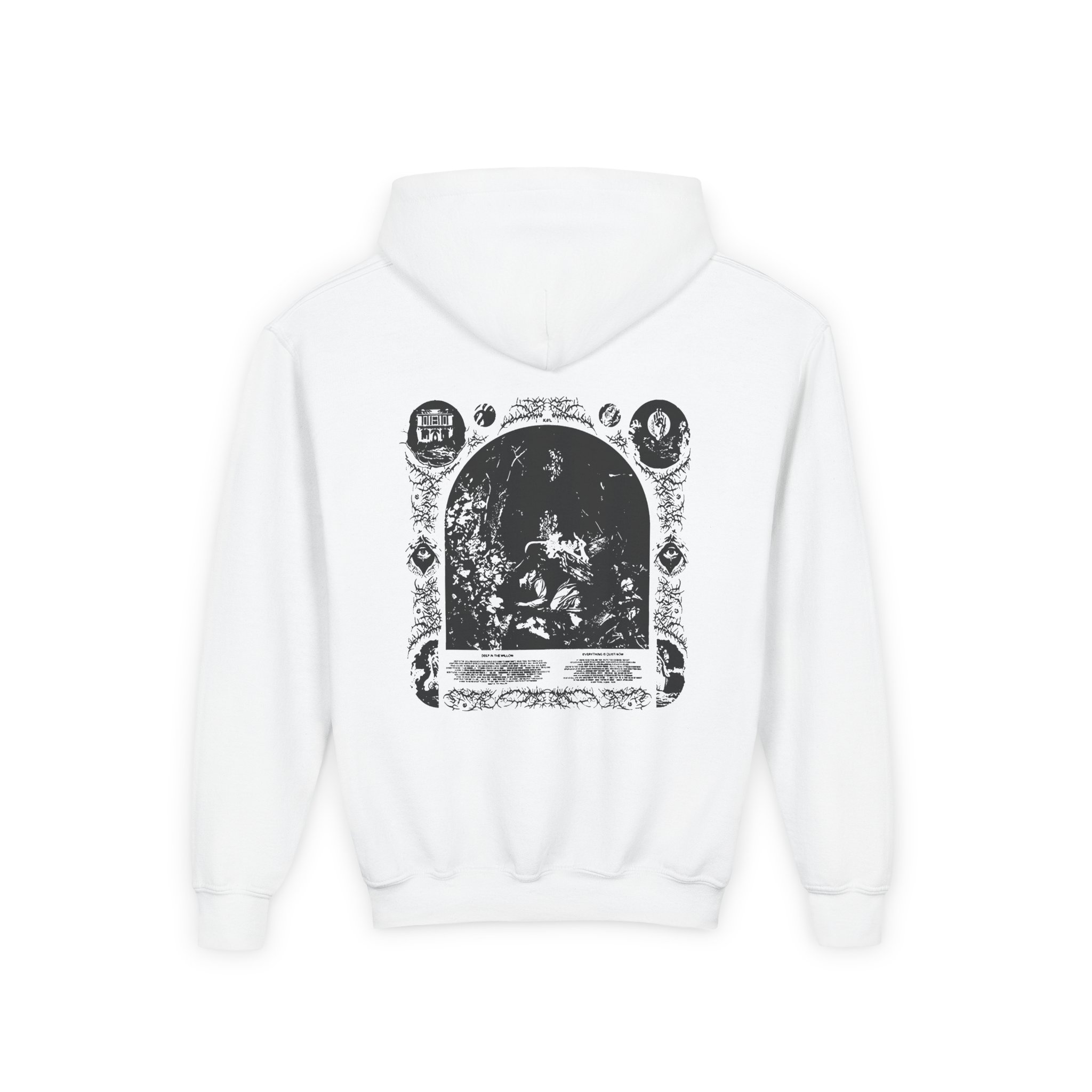 Knocked Loose Quiet Now Youth Heavy Blend Hooded Sweatshirt - Image 2