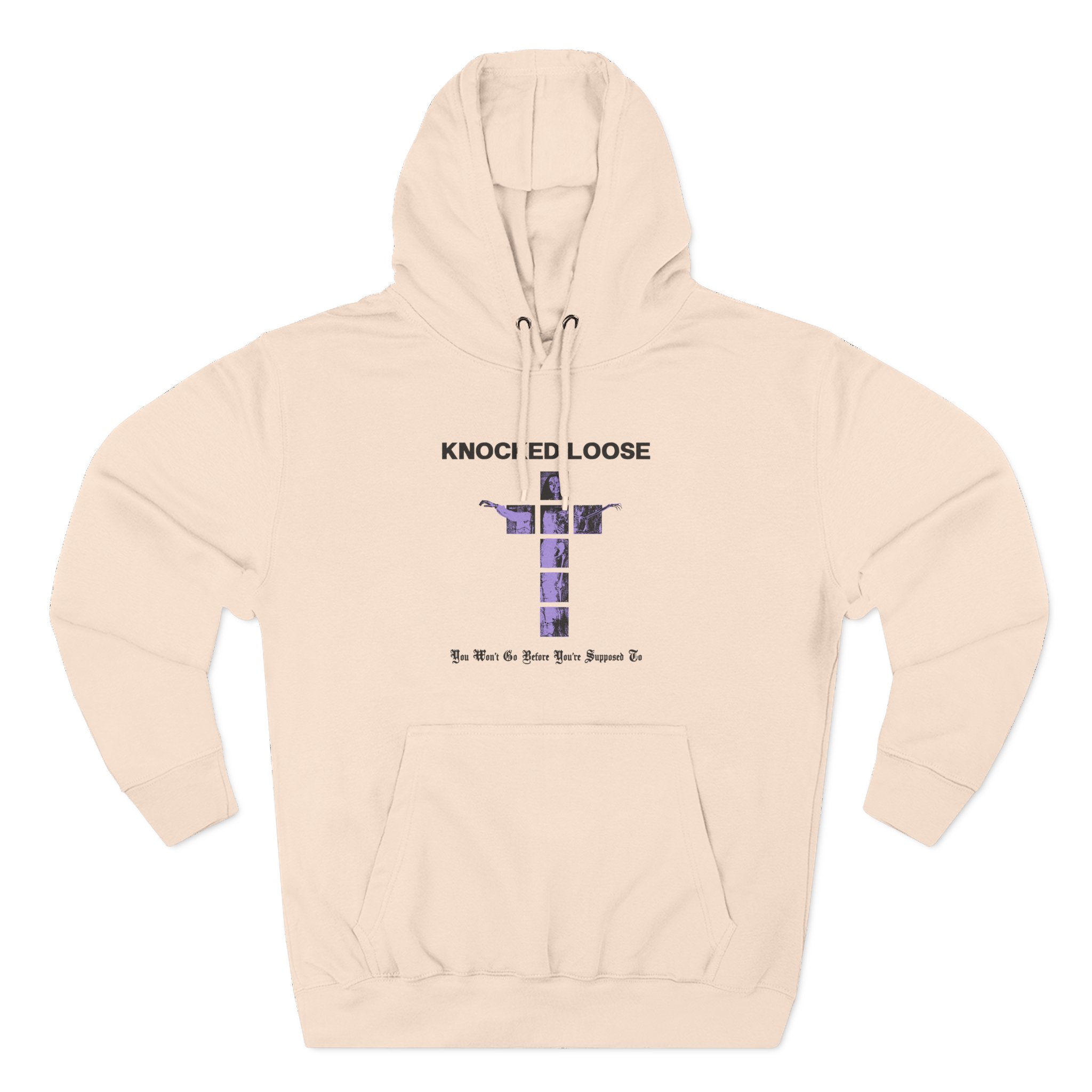 Knocked Loose Purple Cross Three-Panel Fleece Hoodie - Image 7