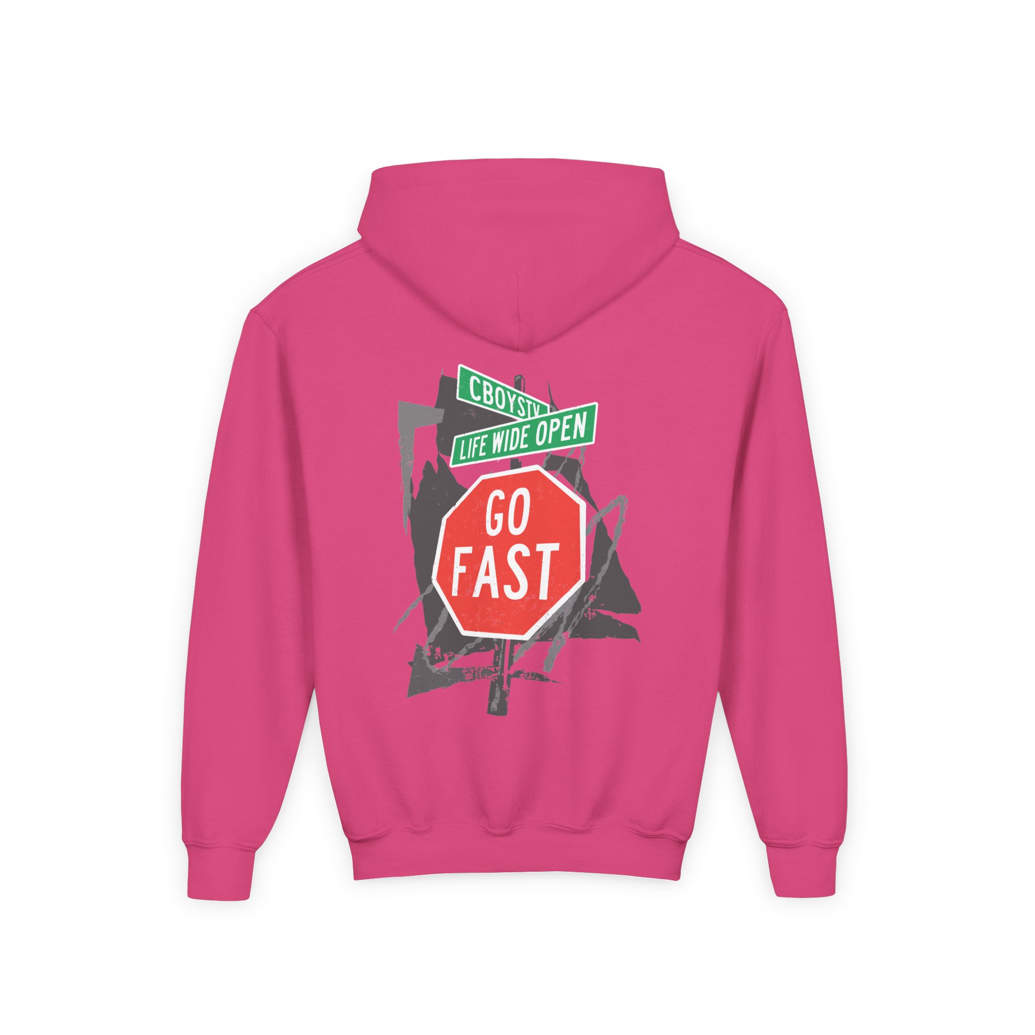 Cboystv Street Sign Youth Heavy Blend Hooded Sweatshirt - Image 12