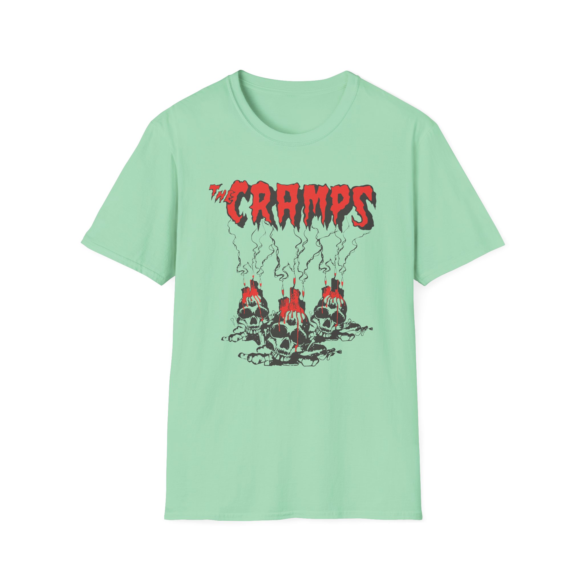 The Cramps Voodoo Skulls Unisex Softstyle T-Shirt - Image 11