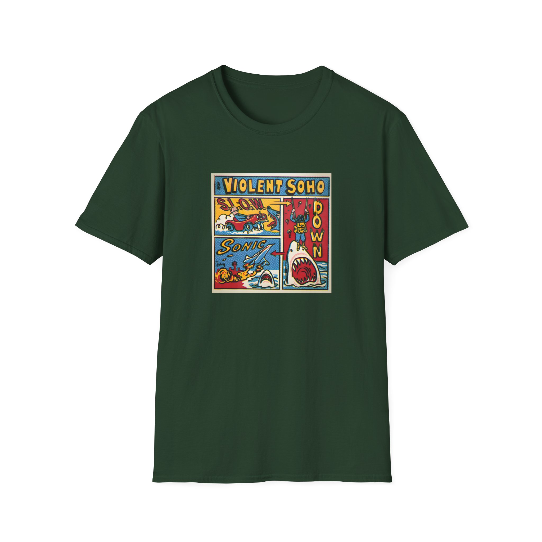 Violent Soho Slow Down Sonic Unisex Softstyle T-Shirt - Image 9