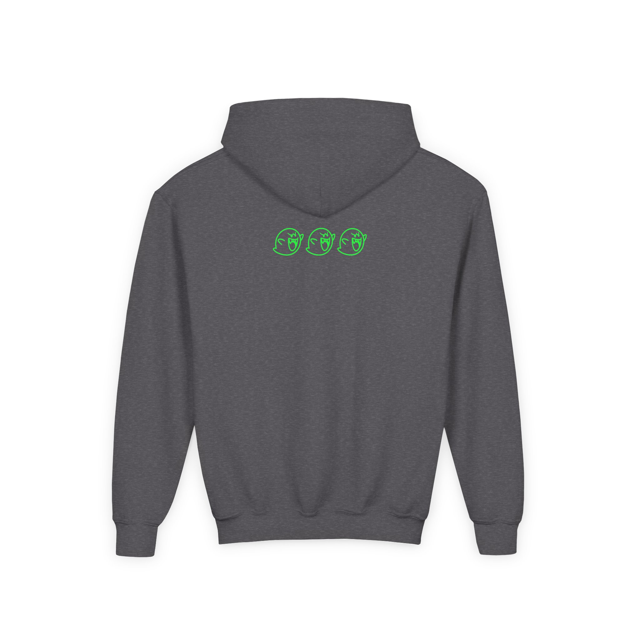 NTD Luigi™ and Boo Youth Heavy Blend Hooded Sweatshirt - Image 2