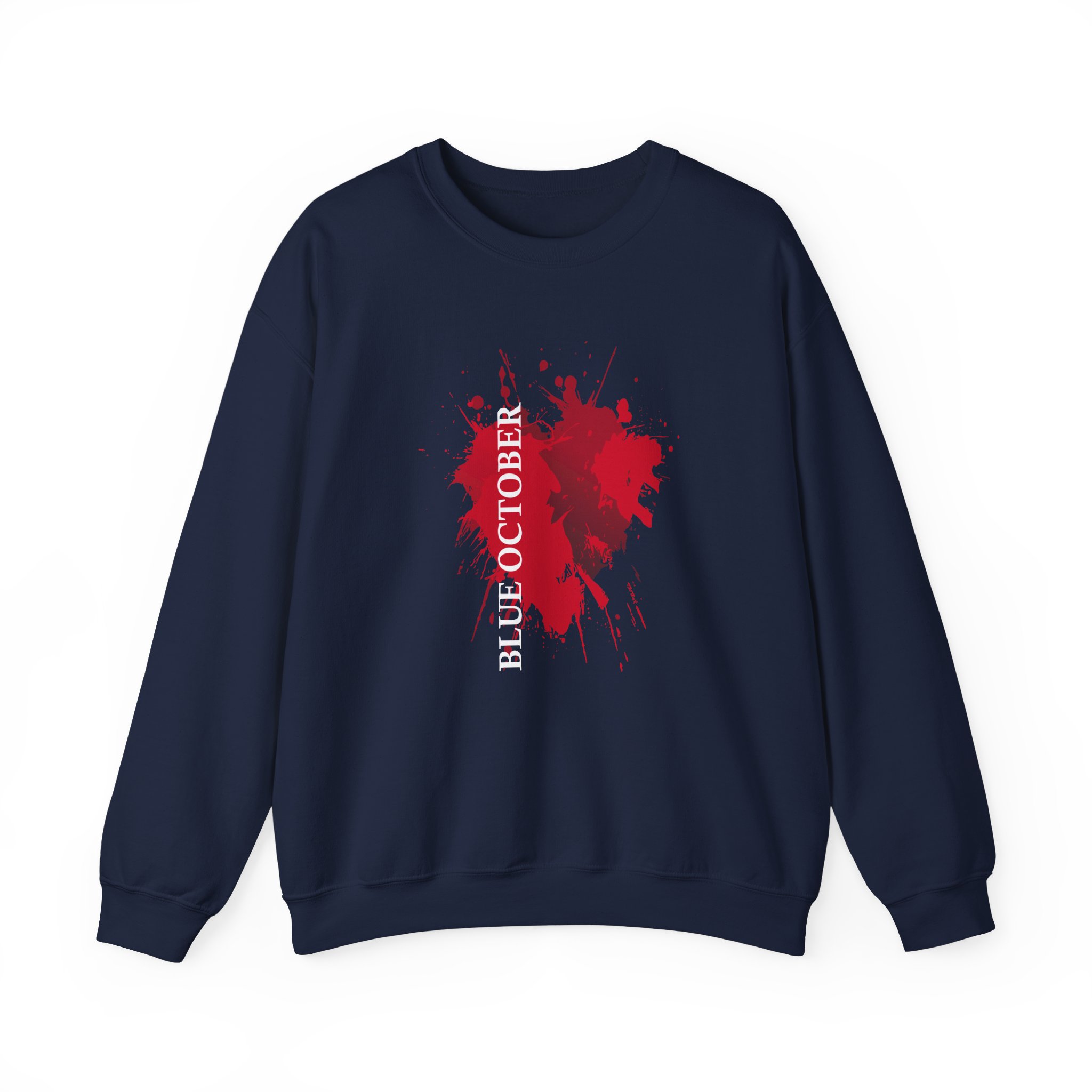 Blue October Splatter Heart Unisex Heavy Blend™ Crewneck Sweatshirt - Image 7