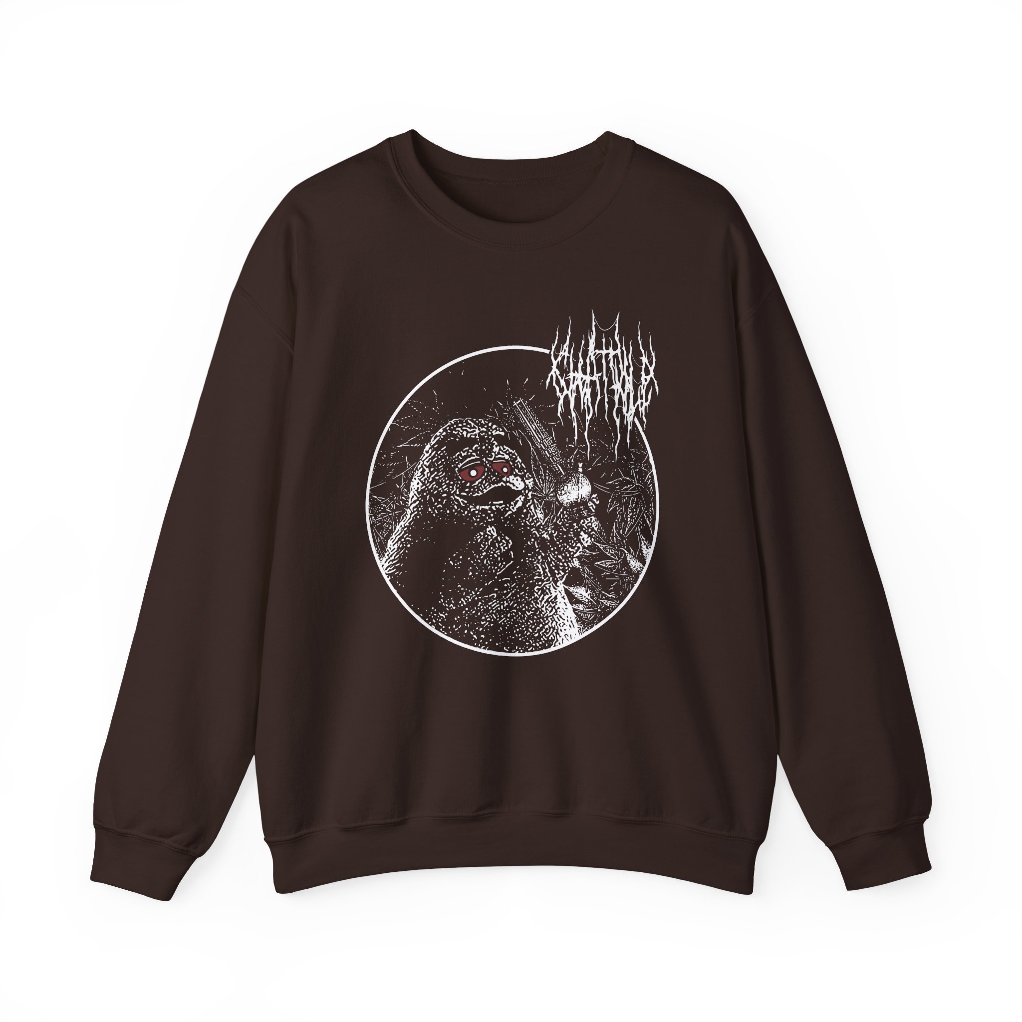 Chat Pile Grim Guy Smoking Weed Unisex Heavy Blend™ Crewneck Sweatshirt - Image 5