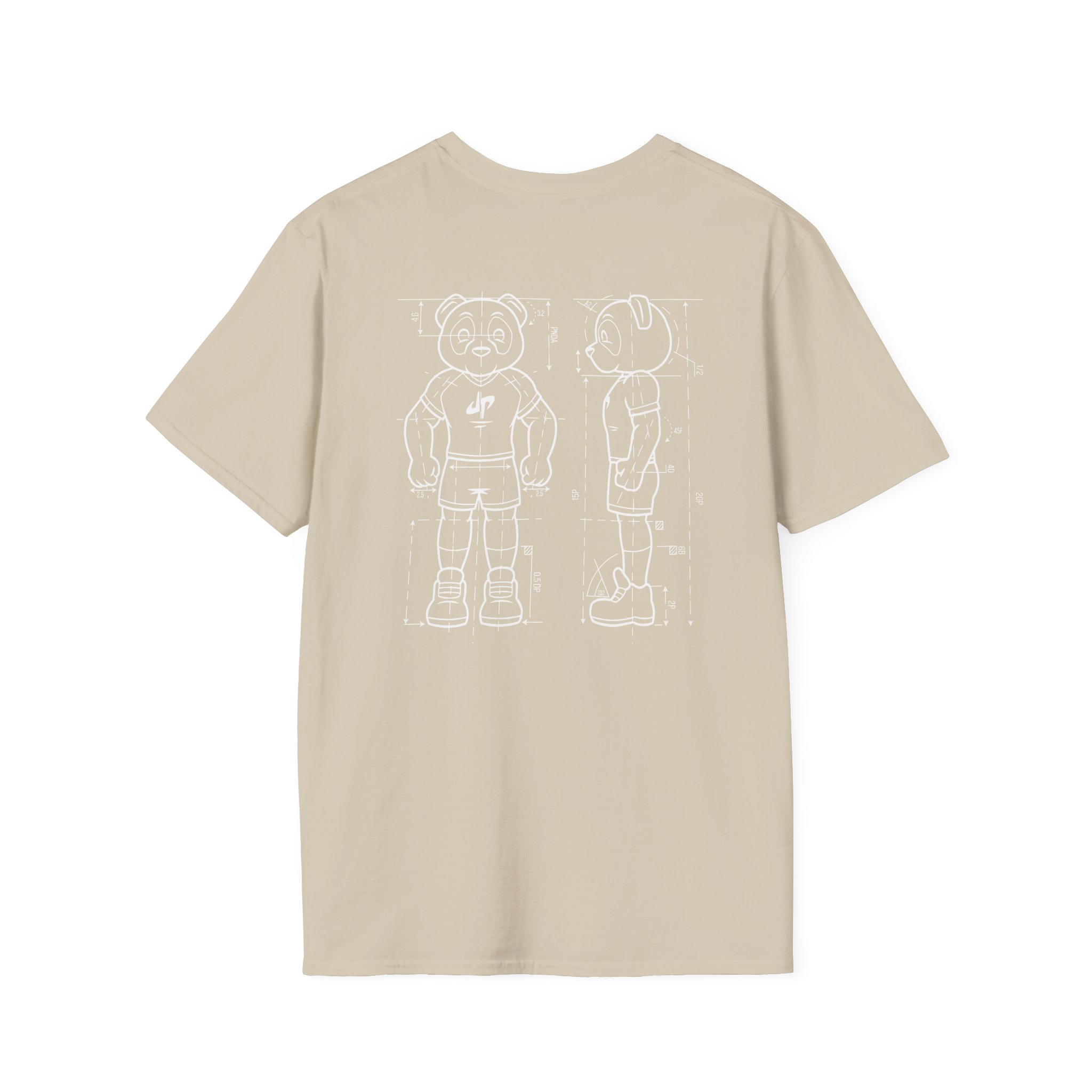 Dude Perfect Blueprint Panda Unisex Softstyle T-Shirt - Image 4