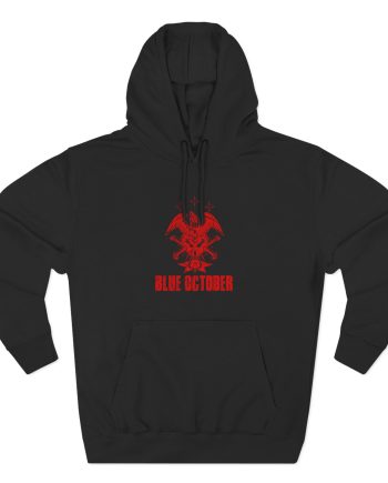 Blue October Heart Eagle Splatter Three-Panel Fleece Hoodie
