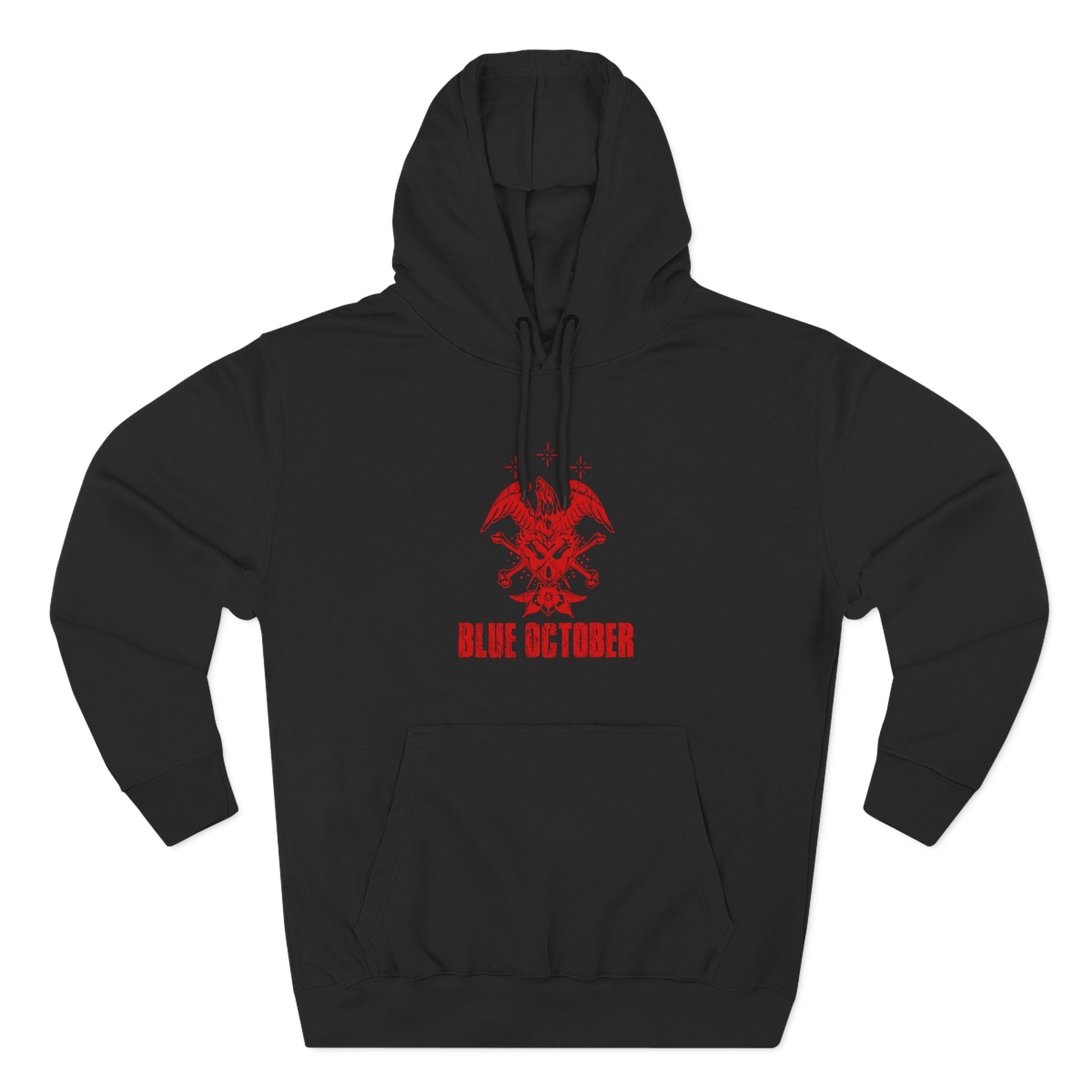 Blue October Heart Eagle Splatter Three-Panel Fleece Hoodie
