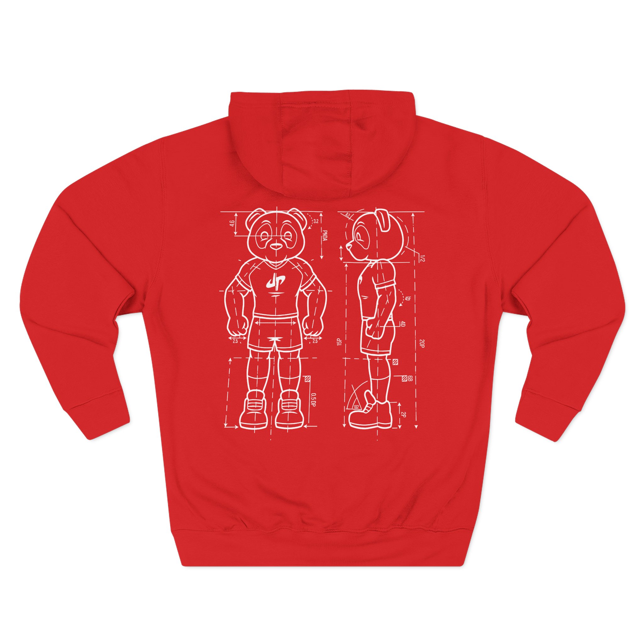 Dude Perfect Blueprint Panda Three-Panel Fleece Hoodie - Image 14