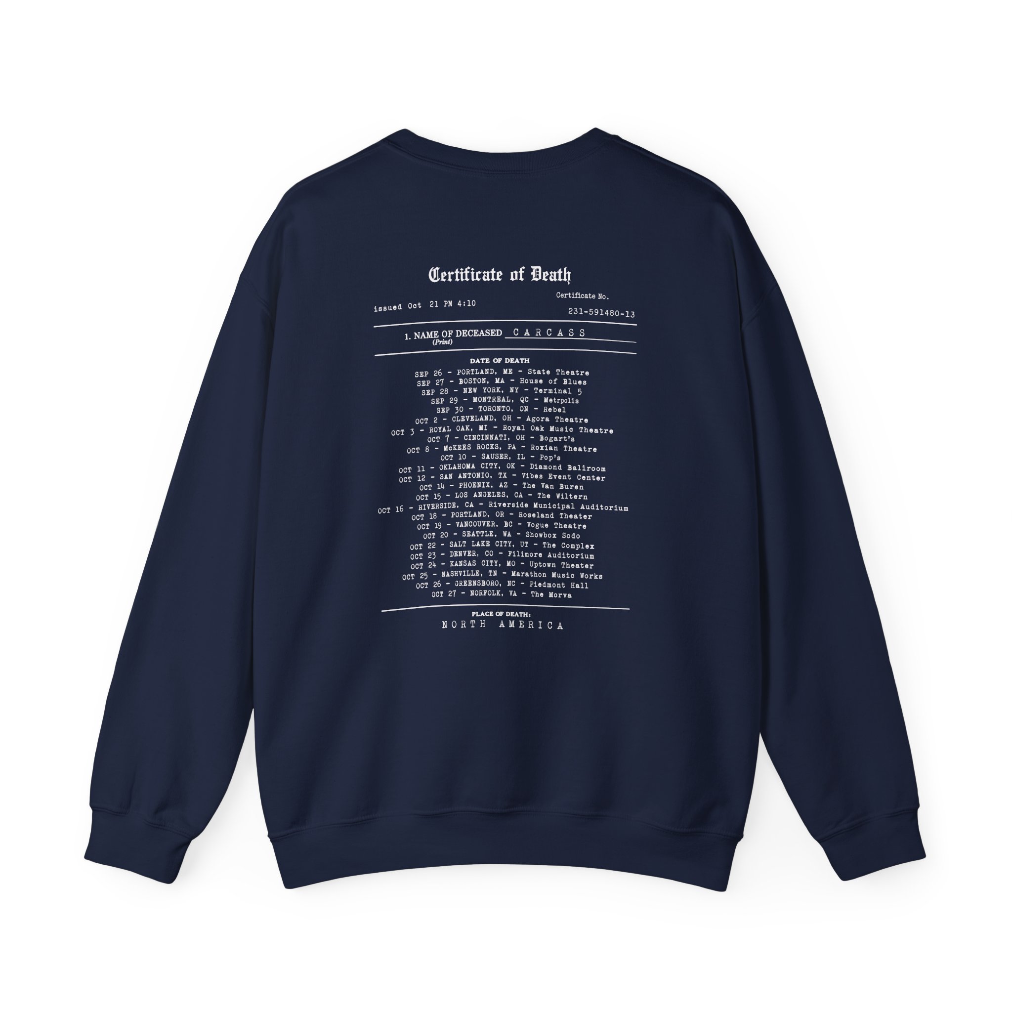 Carcass Certificate of Death Unisex Heavy Blend™ Crewneck Sweatshirt - Image 8
