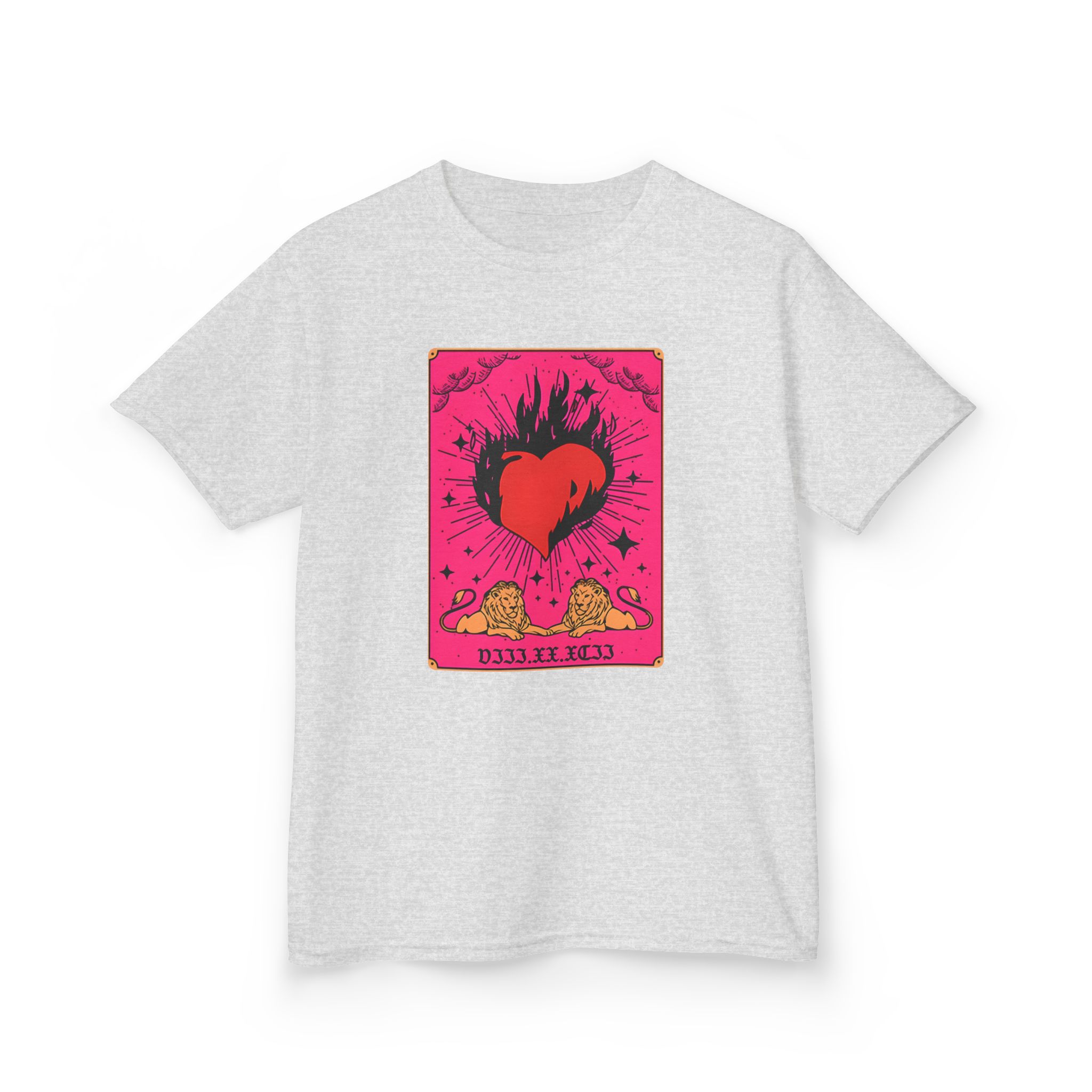 D L Burning Heart Kids Heavy Cotton™ Tee - Image 3